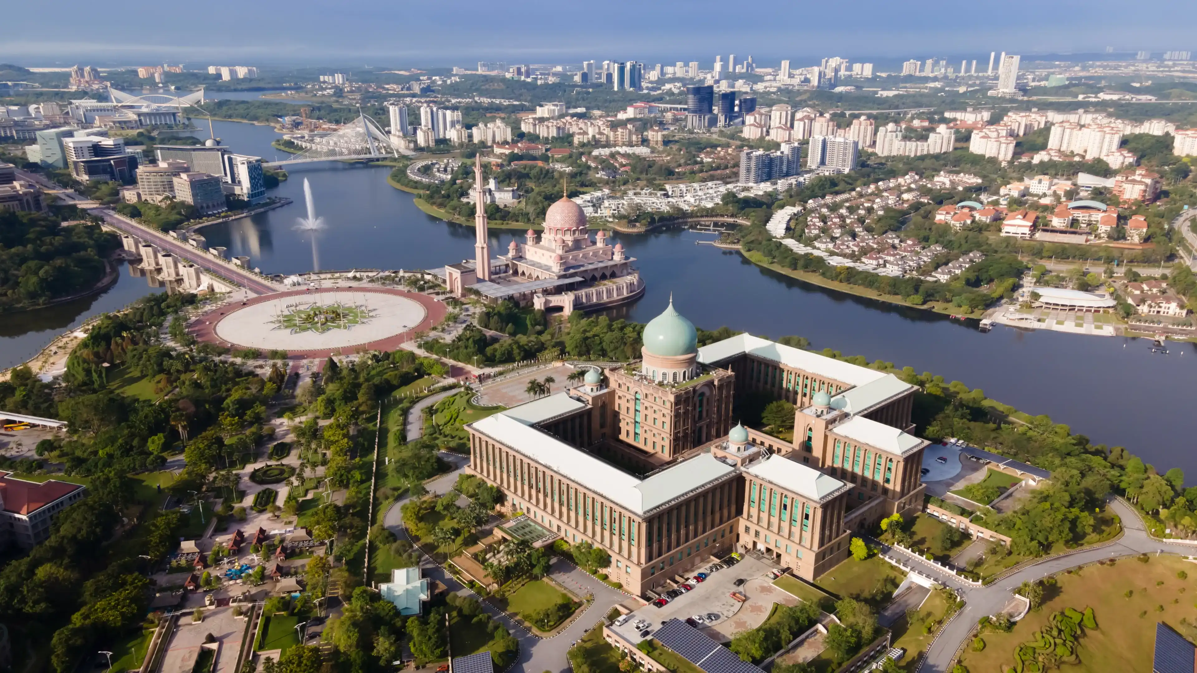 Aerial view of Putrajaya Prime Minister office Aerial view of Putrajaya Prime Minister office