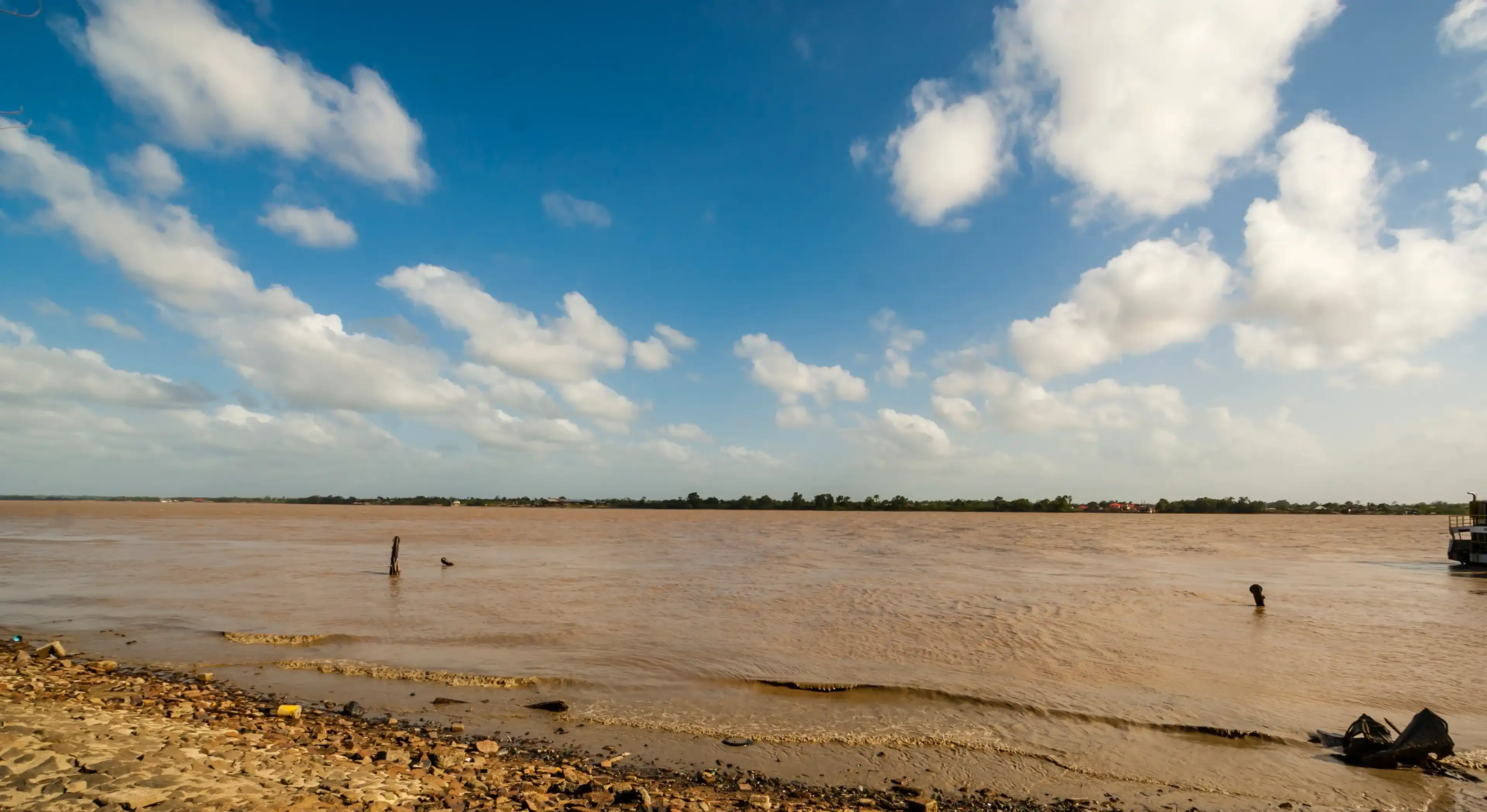 View at the Suriname river from the Waterkant in Paramaribo, Suriname, South America View at the Suriname river from the Waterkant in Paramaribo, Suriname, South America