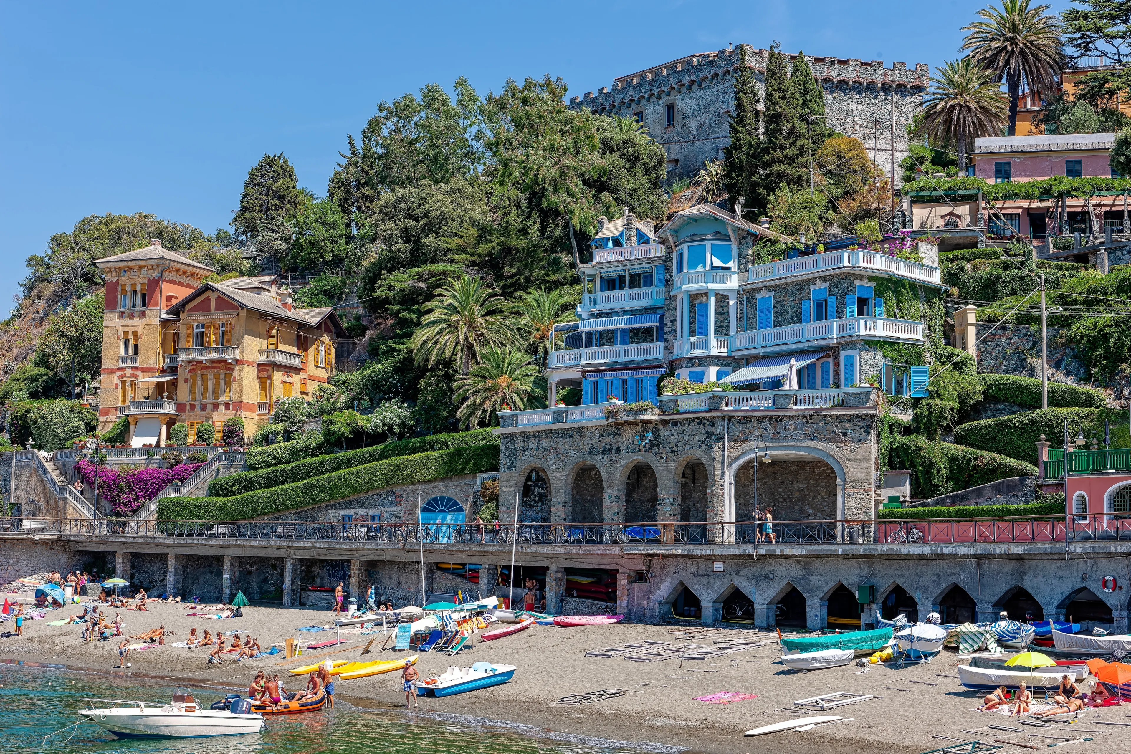 Levanto, La Spezia, Italy-03 August 2012: Levanto Cinque Terre colorful village in Italy