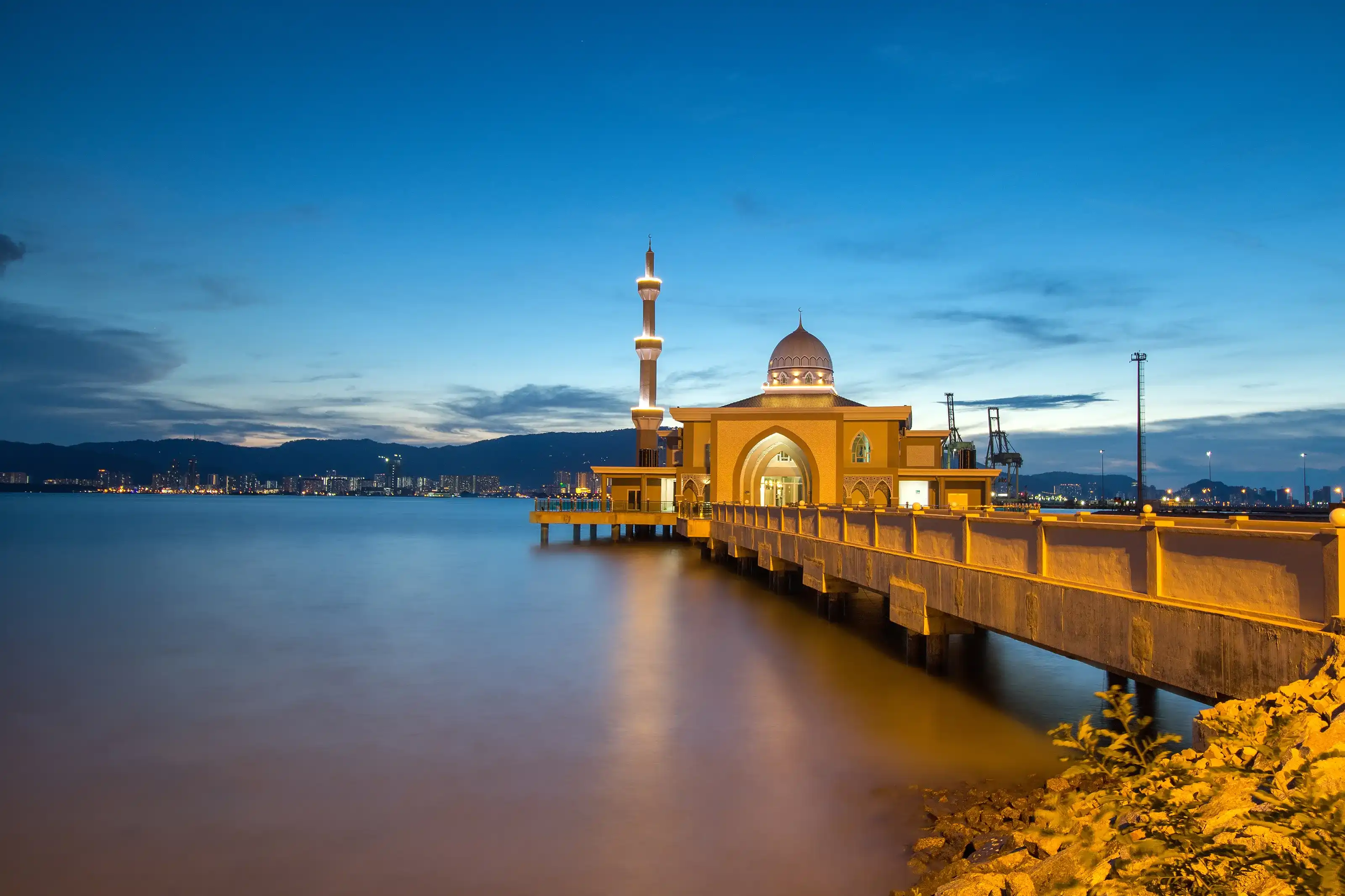 Floating mosque islamic muslim in Penang, Malaysia Floating mosque islamic muslim in Penang, Malaysia