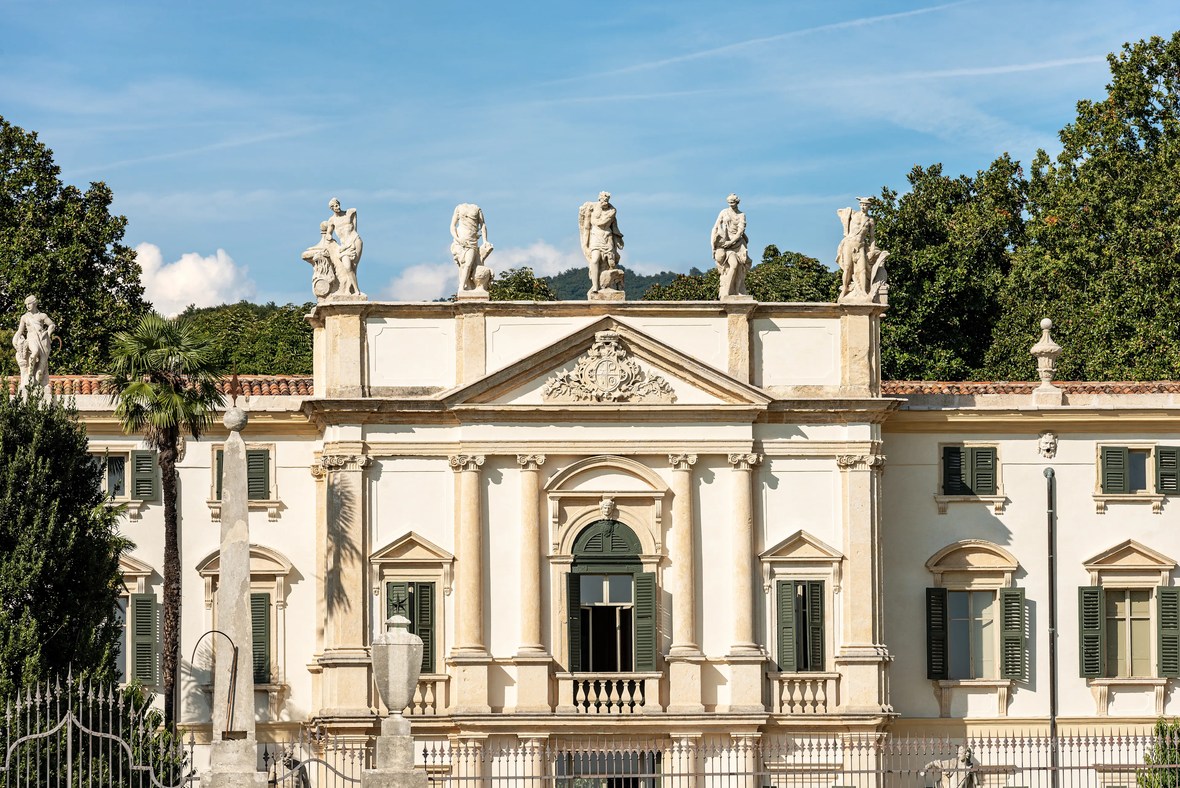 ARBIZZANO DI NEGRAR, VERONA, ITALY - AUG 29, 2014: Villa Mosconi Bertani also known as Villa Novare. Venetian villa in neo-classical style, XVII Century. Verona Province, Italy, Europe