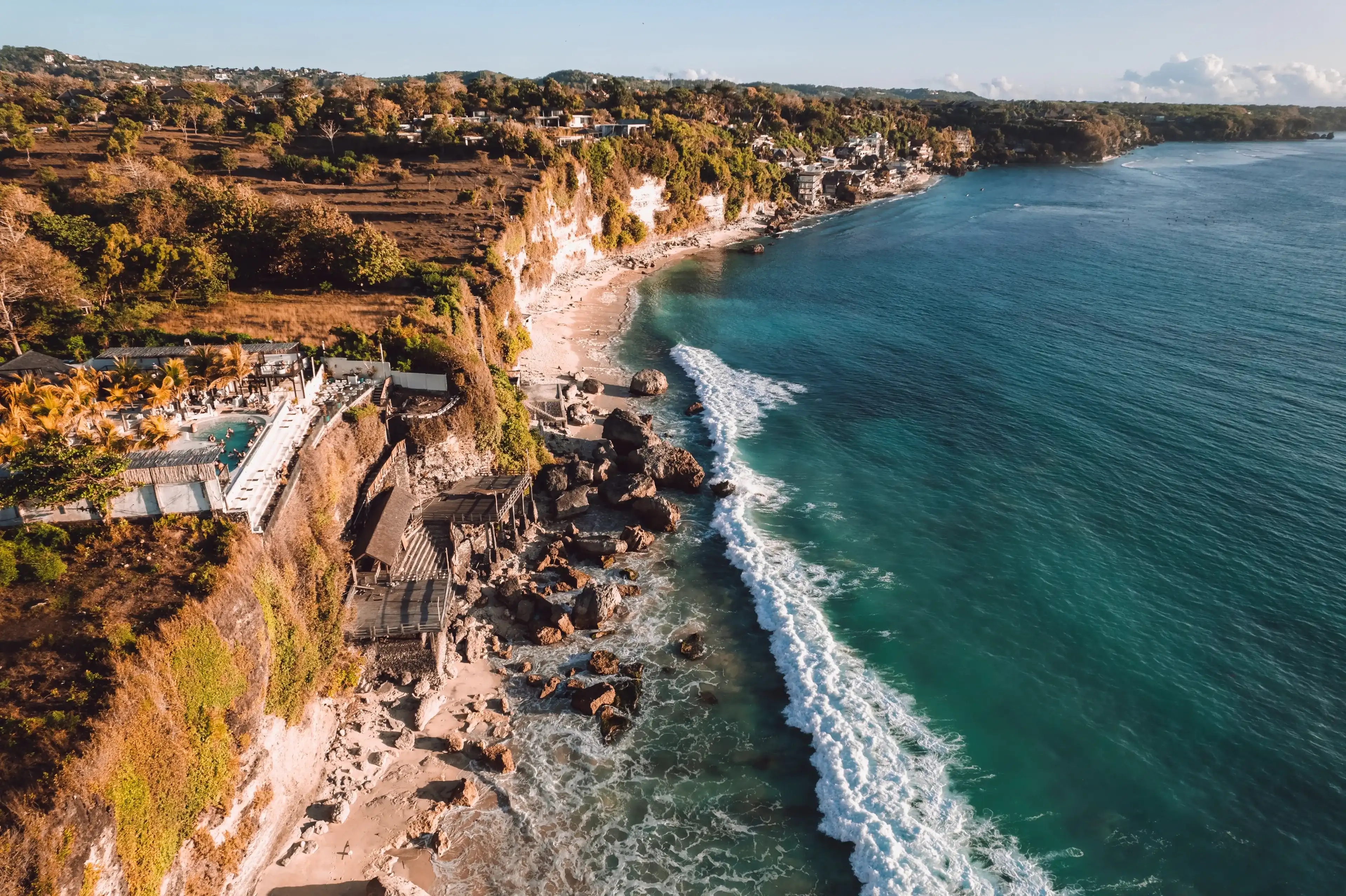 Aerial Photo of Dreamland Beach at Sunset, Bali, Pecatu, Uluwatu, Indonesia Aerial Photo of Dreamland Beach at Sunset, Bali, Pecatu, Uluwatu, Indonesia