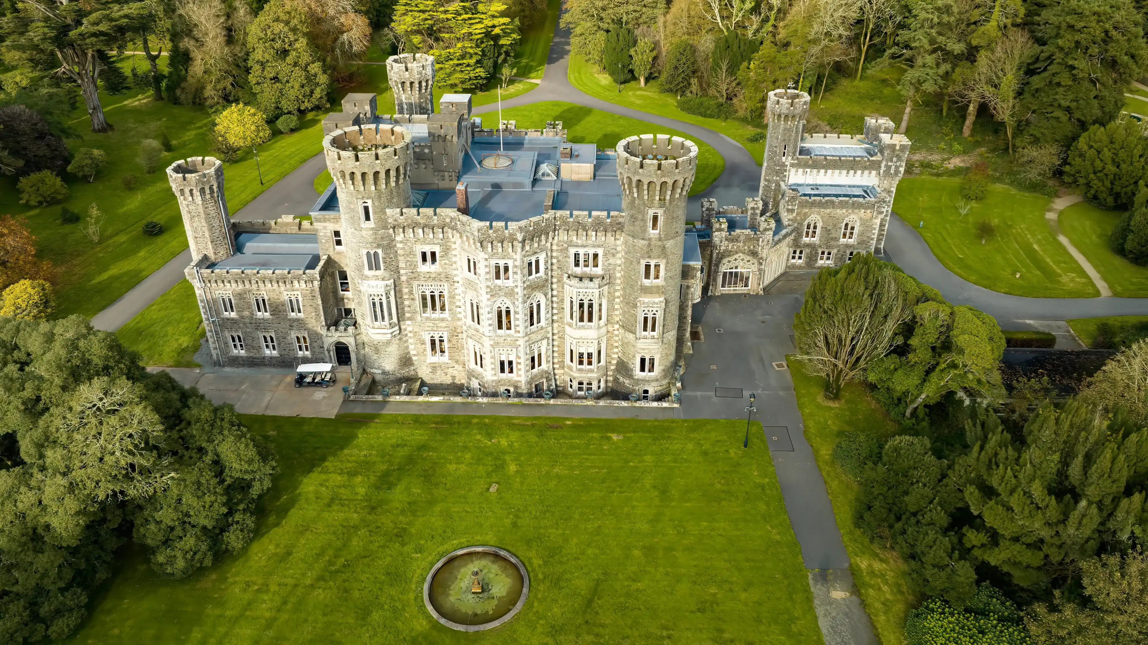 Aerial view Johnstown Castle, county Wexford, Ireland Aerial view Johnstown Castle, county Wexford, Ireland