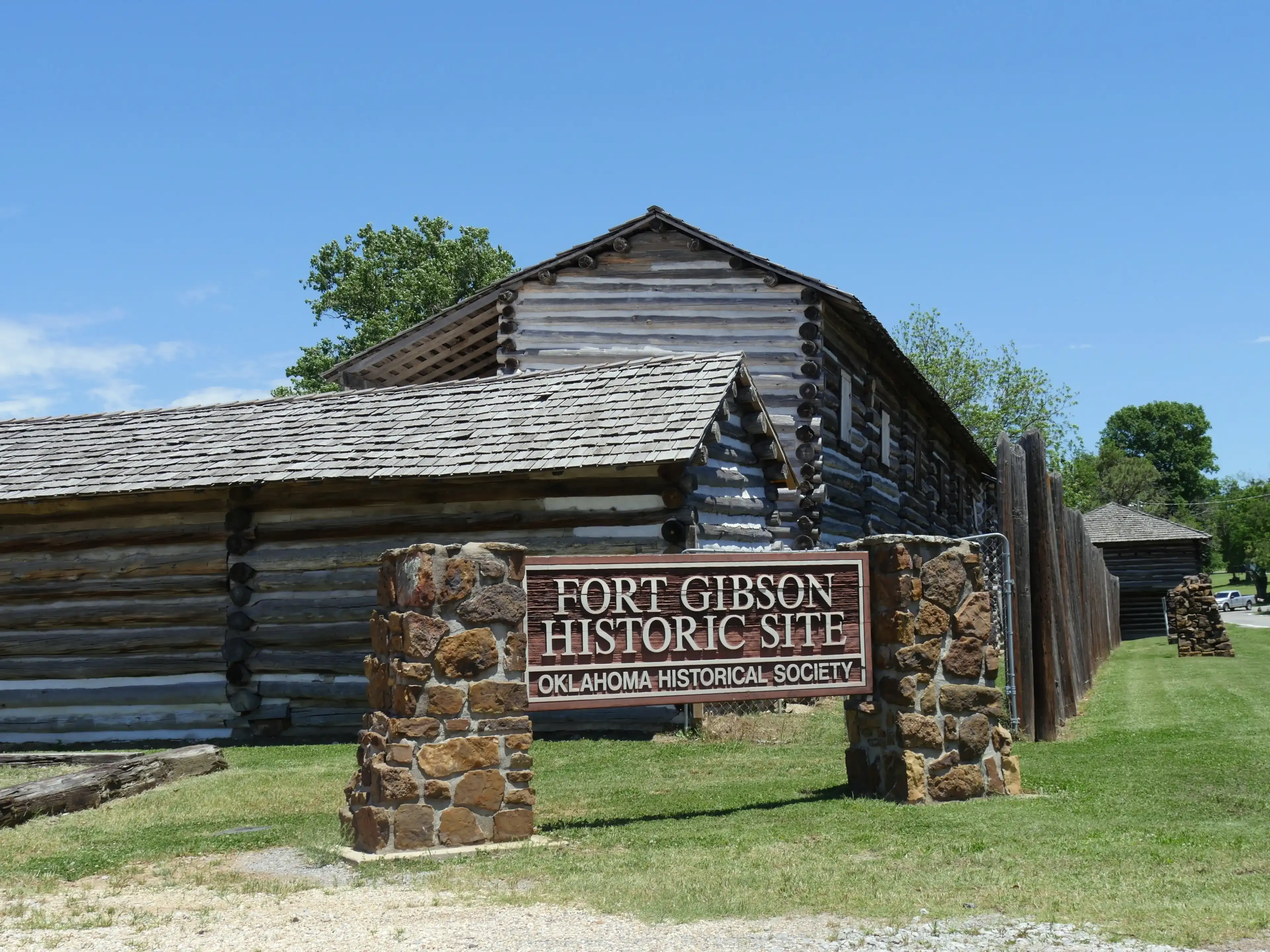 MUSKOGEE, OKLAHOMA—APRIL 2017: Fort Gibson is a historic military site in Muskogee County was the first army post in Indian territory from 1824-1888 and now run by the Oklahoma Historical Society. MUSKOGEE, OKLAHOMA—APRIL 2017: Fort Gibson is a historic military site in Muskogee County was the first army post in Indian territory from 1824-1888 and now run by the Oklahoma Historical Society.