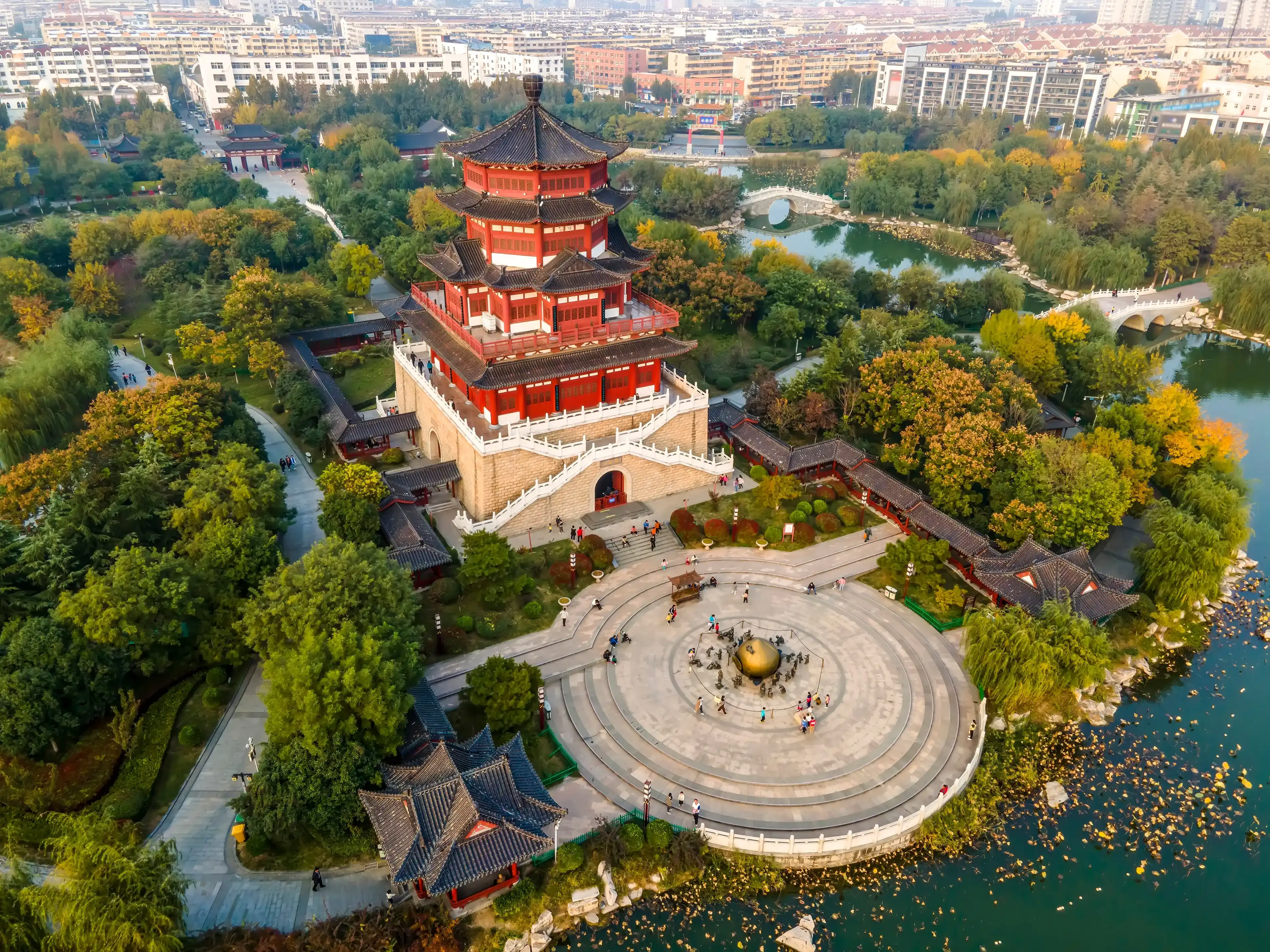 Aerial photography of Jining city scenery Aerial photography of Jining city scenery