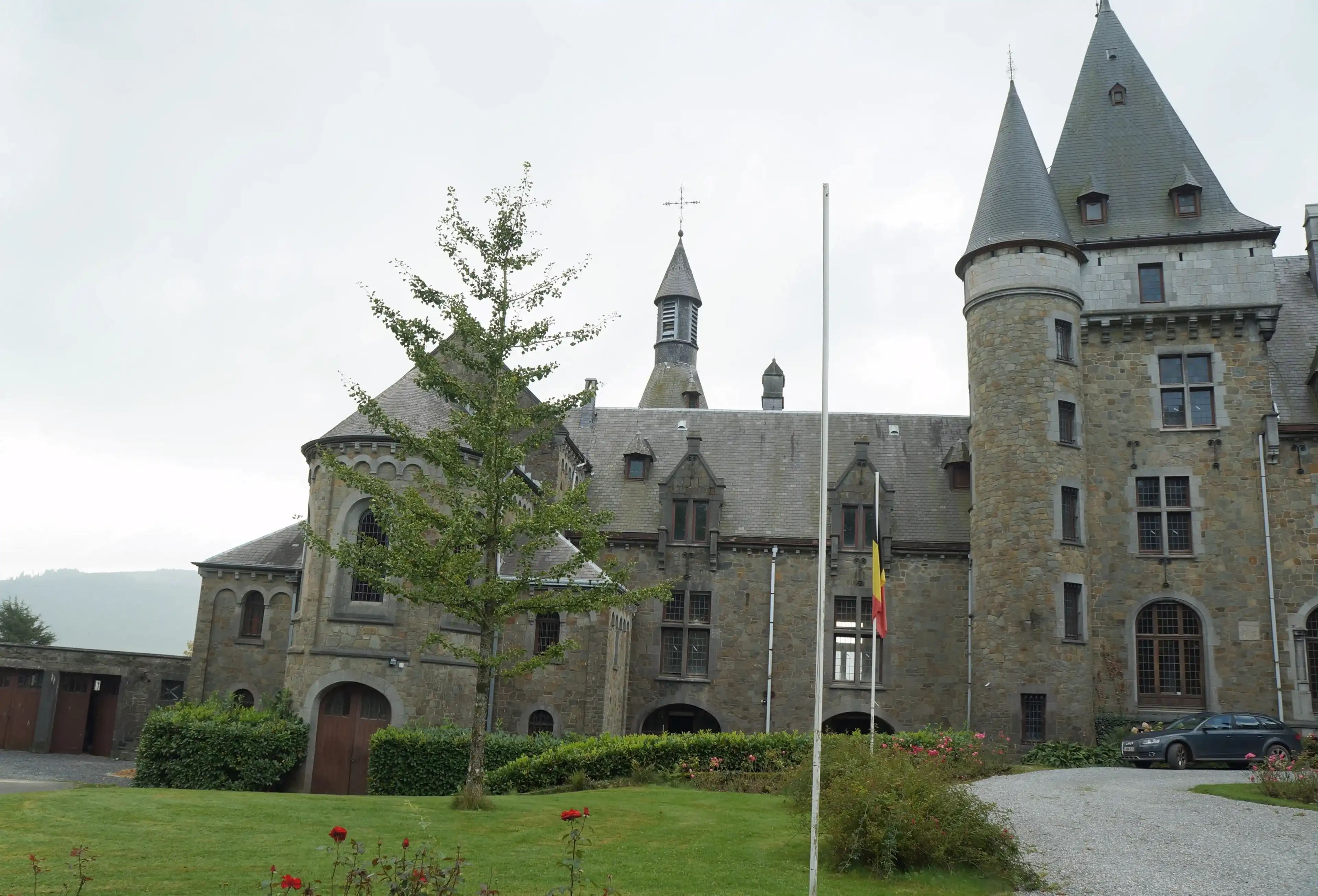 COMBLAIN-AU-PONT, BELGIUM - SEPTEMBER 26 - Beautiful medieval castle on September 26, 2015 near Comblain-au-Pont, Belgium COMBLAIN-AU-PONT, BELGIUM - SEPTEMBER 26 - Beautiful medieval castle on September 26, 2015 near Comblain-au-Pont, Belgium