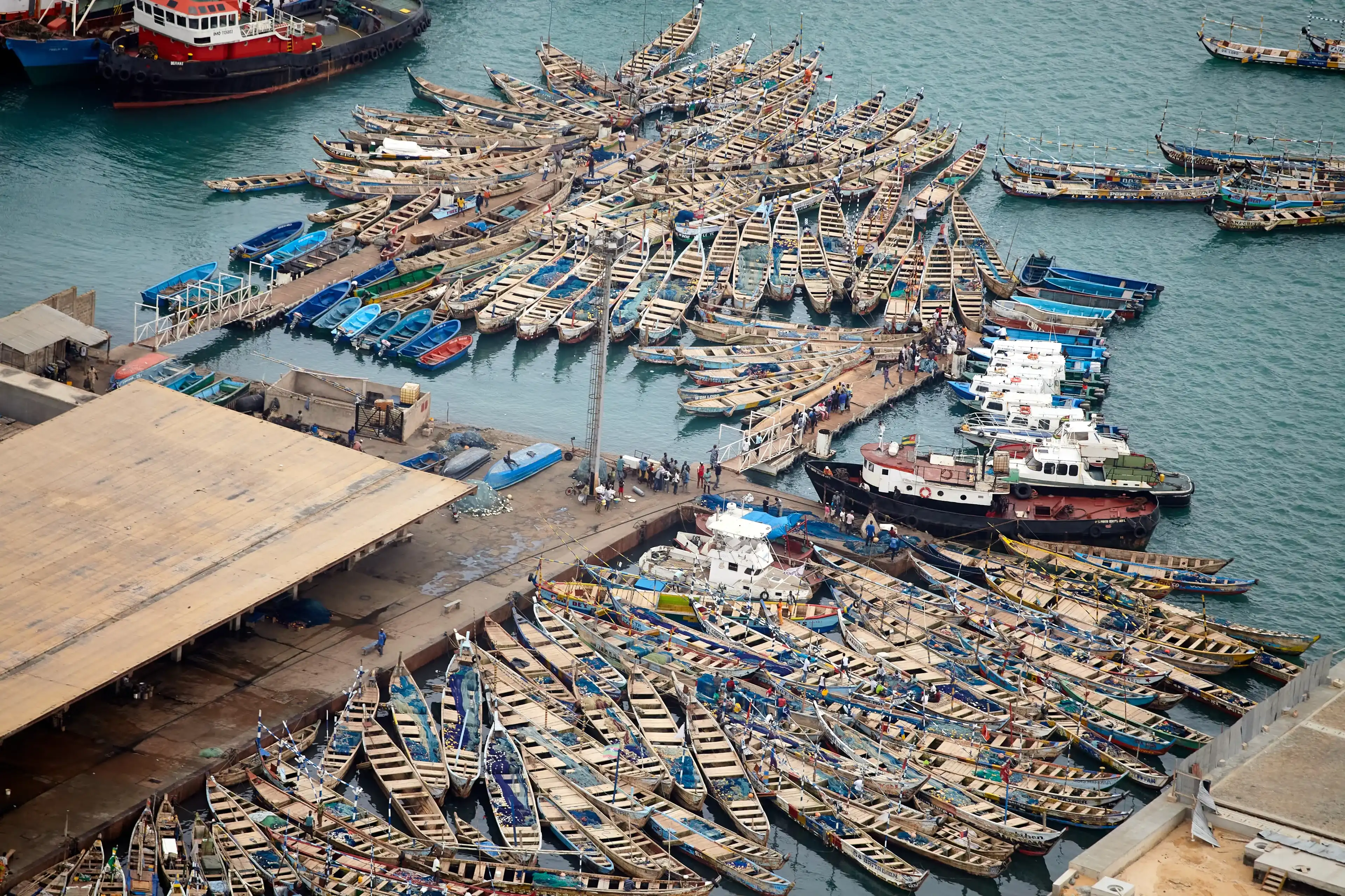 aerial view of the fishing port of Lomé.Togo 2014 aerial view of the fishing port of Lomé.Togo 2014