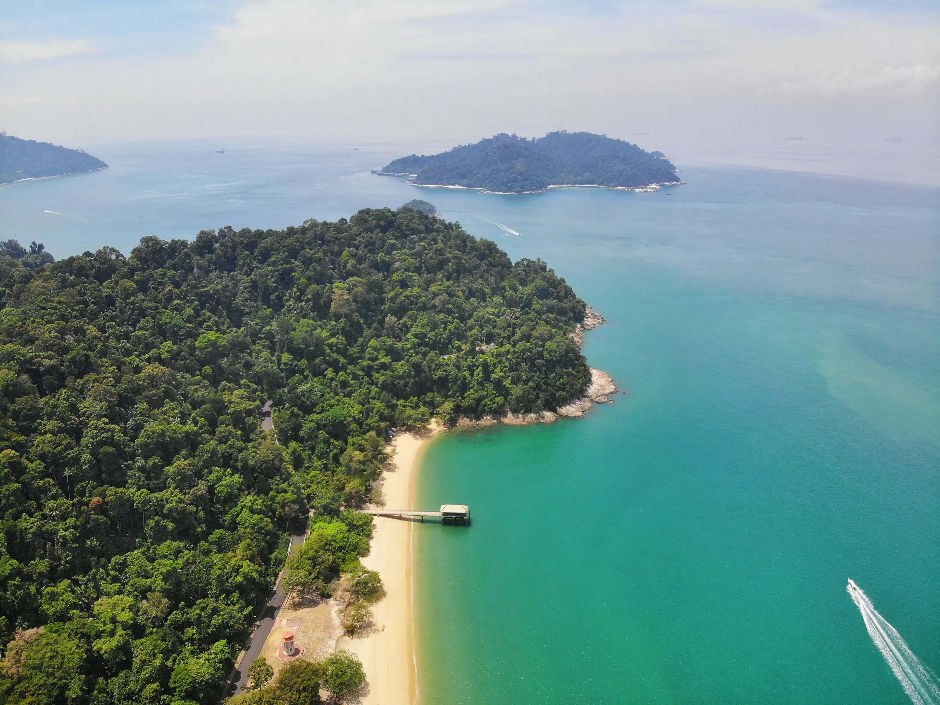 Aerial view of beautiful seascape in Pangkor Island, Malaysia Aerial view of beautiful seascape in Pangkor Island, Malaysia