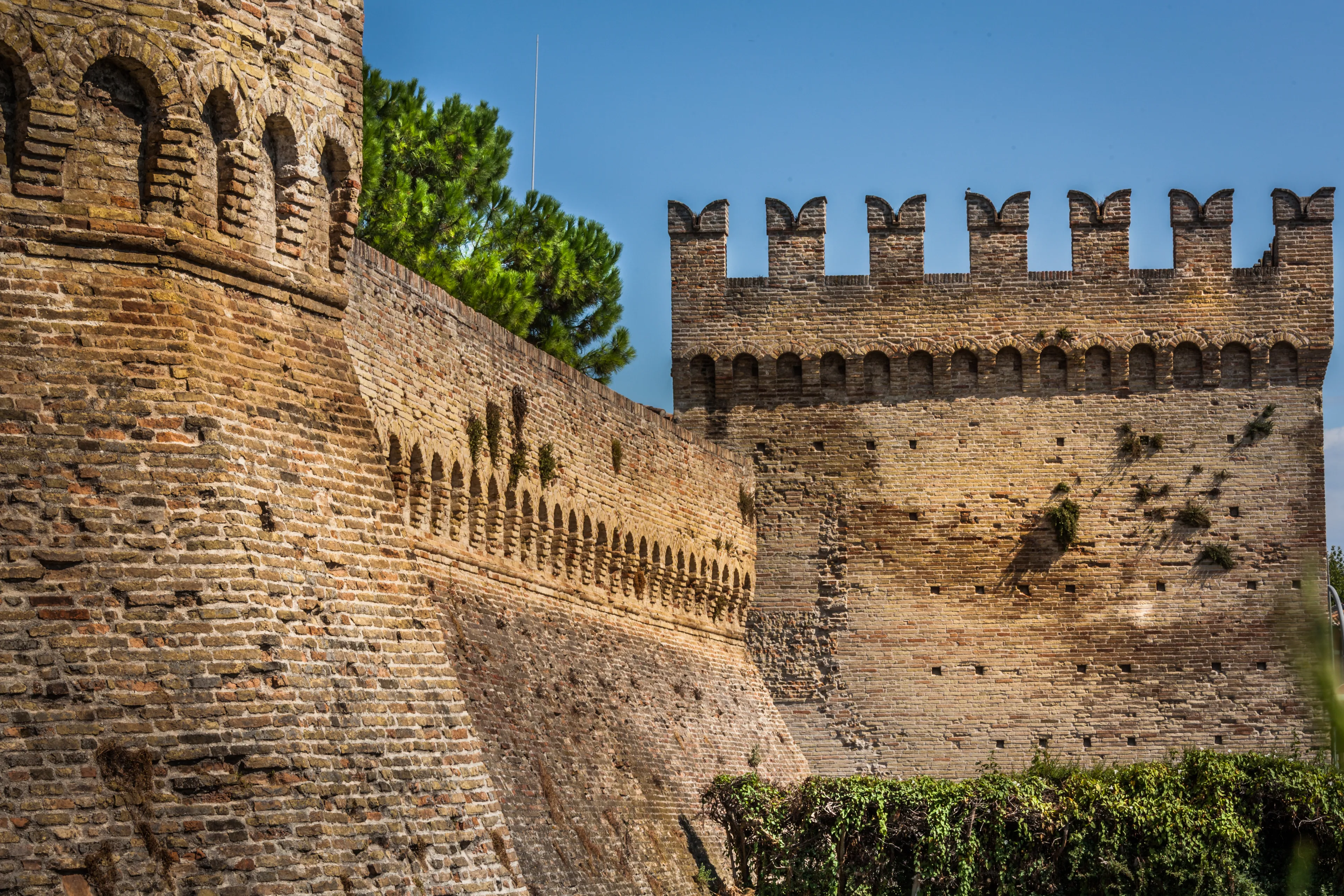 Malatesta Castle, Fano, Italy, dates from pre-existing Roman and medieval fortifications.