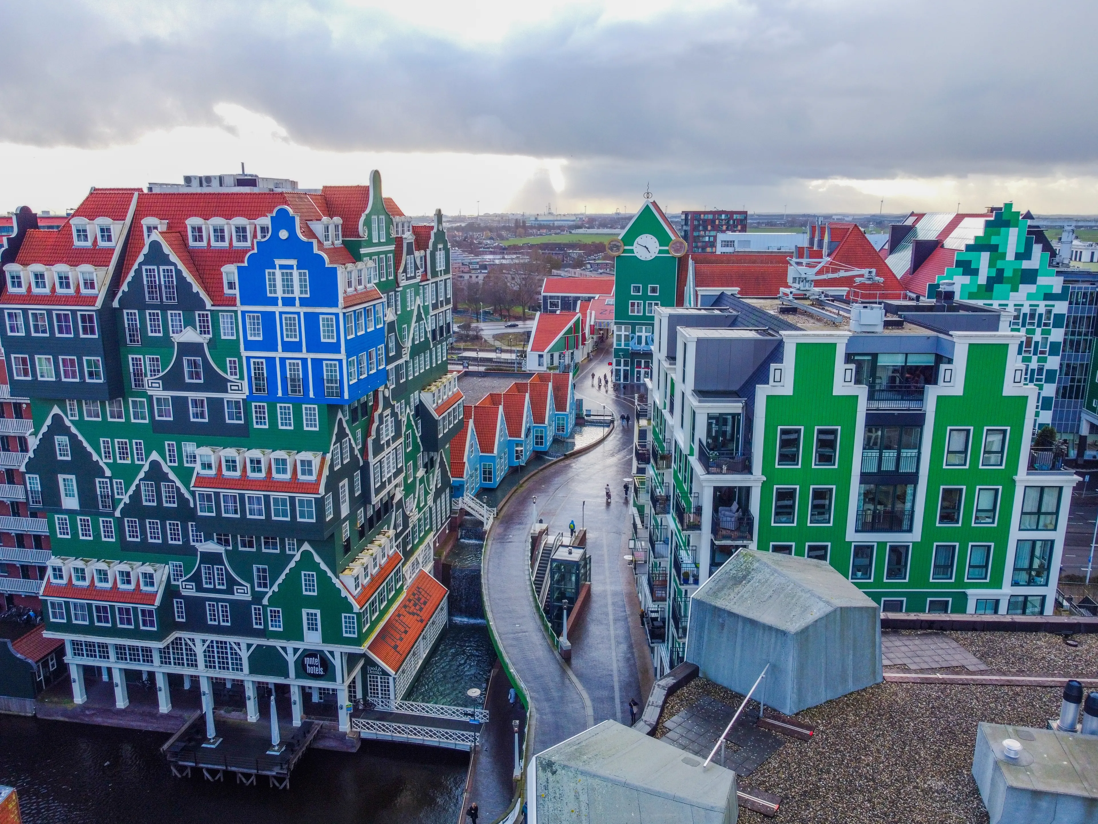 Zaandam, Netherlands, Mart 16, 2023: building made of all type of Dutch architectural style ,near Amsterdam. a favorite place for tourists from all over the world .