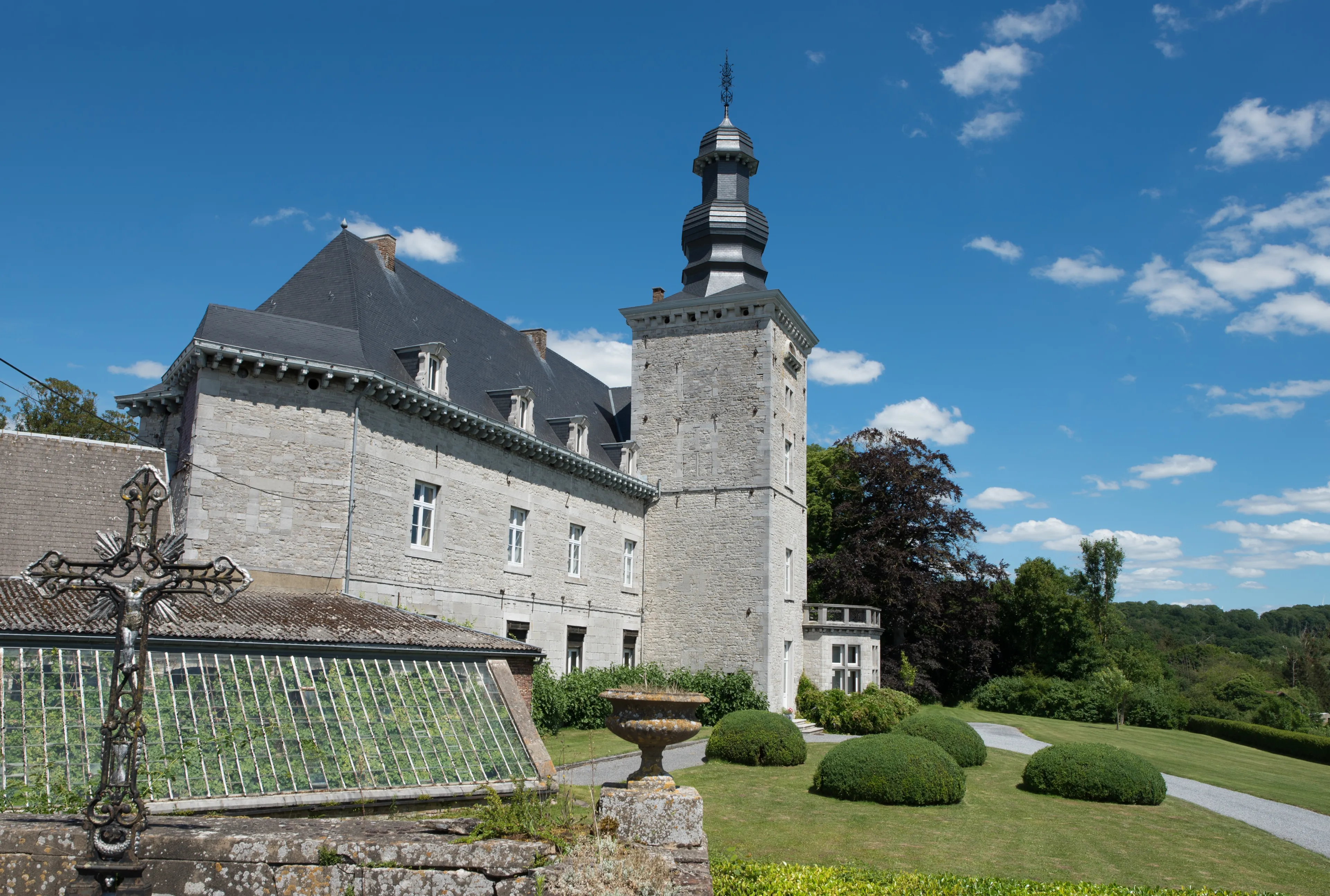 Castle of Fumal nearby the village of Braives, a village along the border of the river Méhagne in the walloon county.