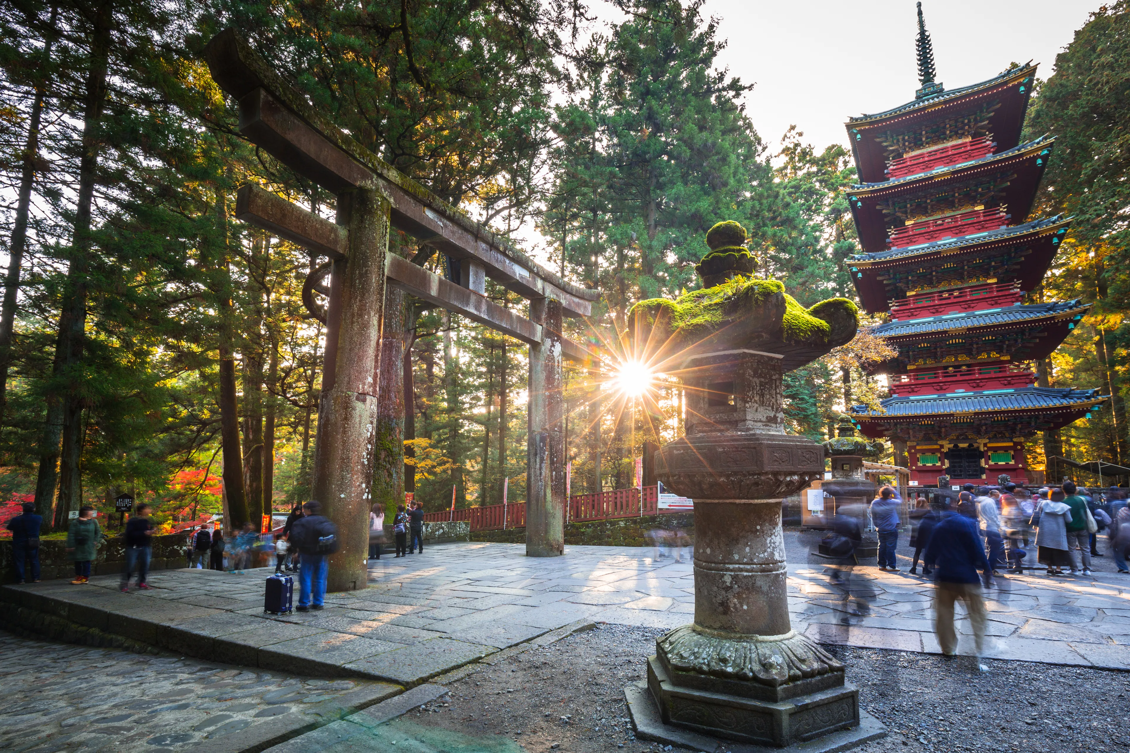 NIKKO, JAPAN - NOVEMBER 13, 2016: Tourists at Toshogu Shrine temple in Nikko, Japan. Nikko is a popular destination for many international tourists with Tosho-gu temple, a UNESCO World Heritage Site.