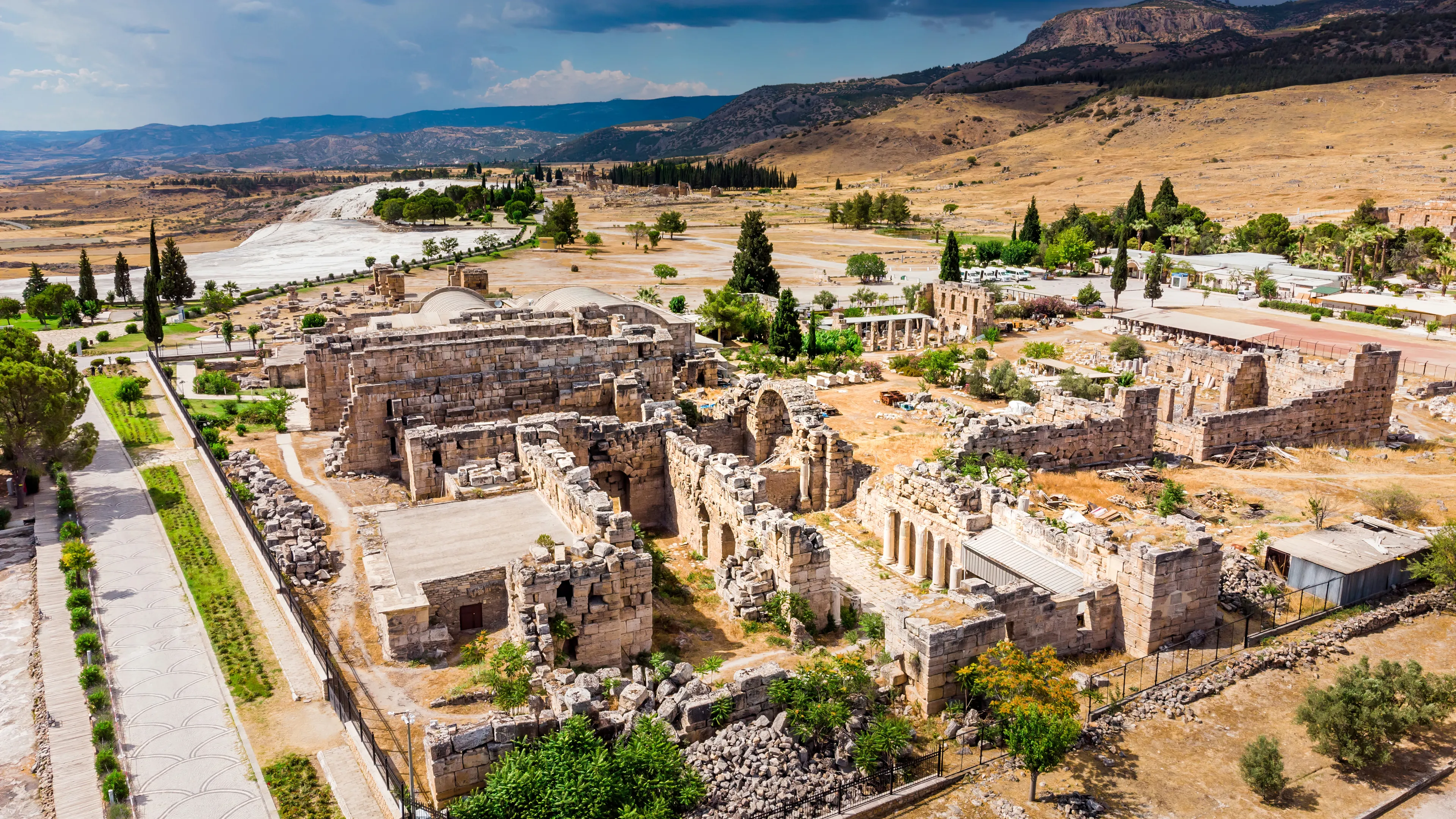 Ruins of the ancient city of Hierapolis, in Pamukkale. Denizli, Turkey.