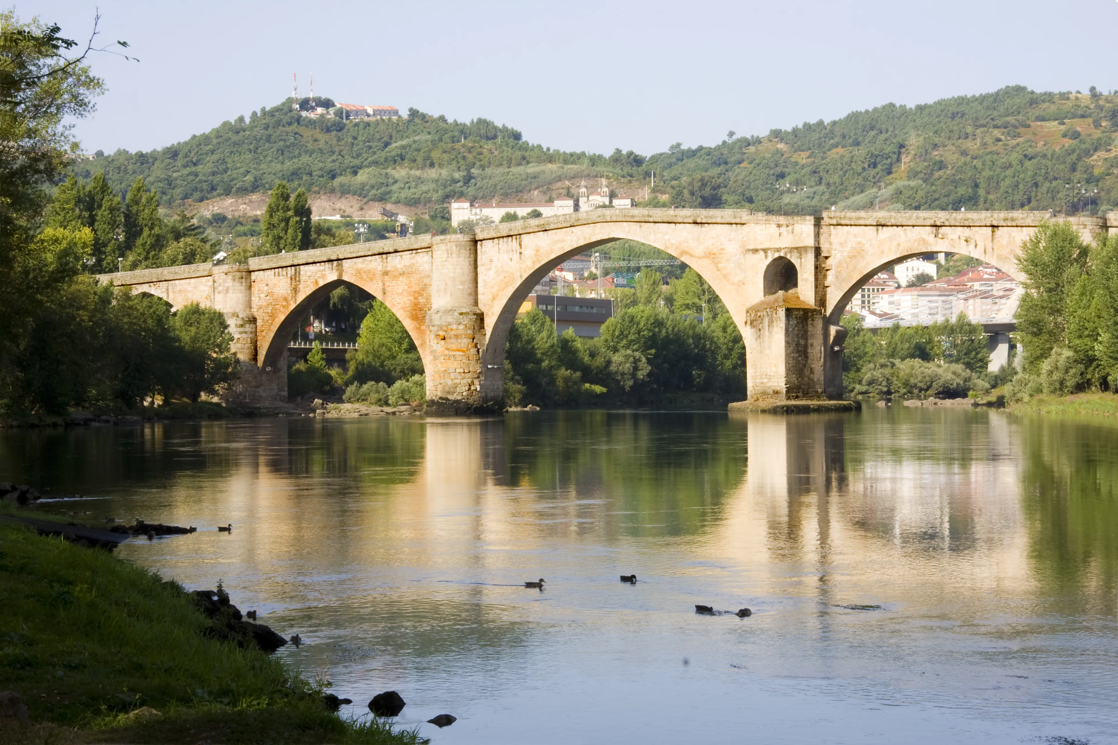 roman bridge in Ourense, Galicia, Spain