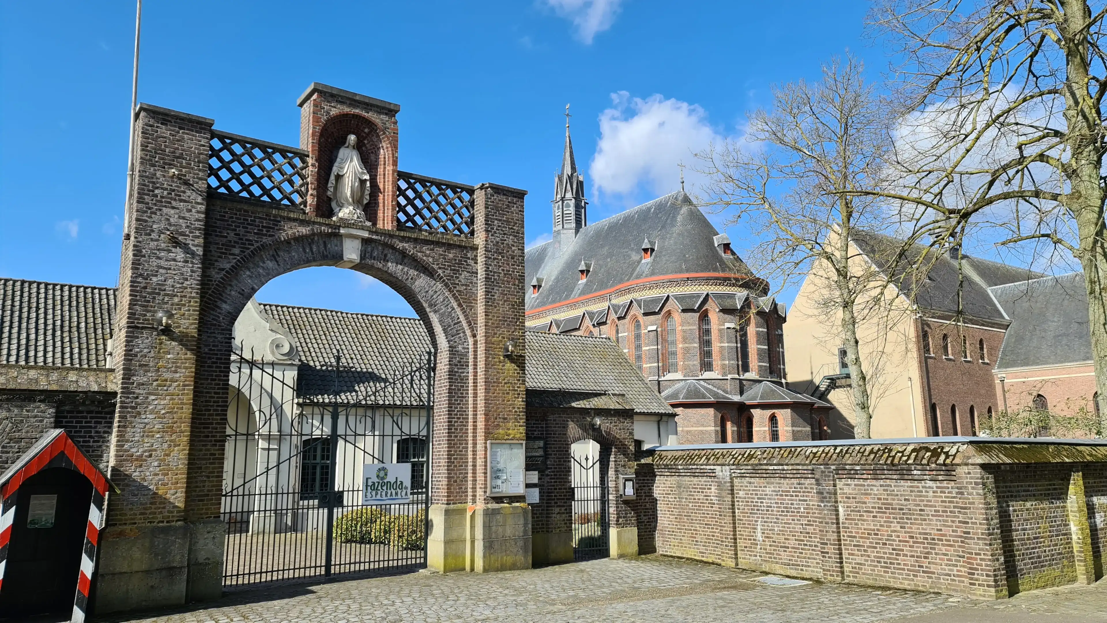 March 2021 - Hamont-Achel, Belgium: abbey of Hamont-Achel, produder of the abbey beer formerly trappist beer Achel March 2021 - Hamont-Achel, Belgium: abbey of Hamont-Achel, produder of the abbey beer formerly trappist beer Achel