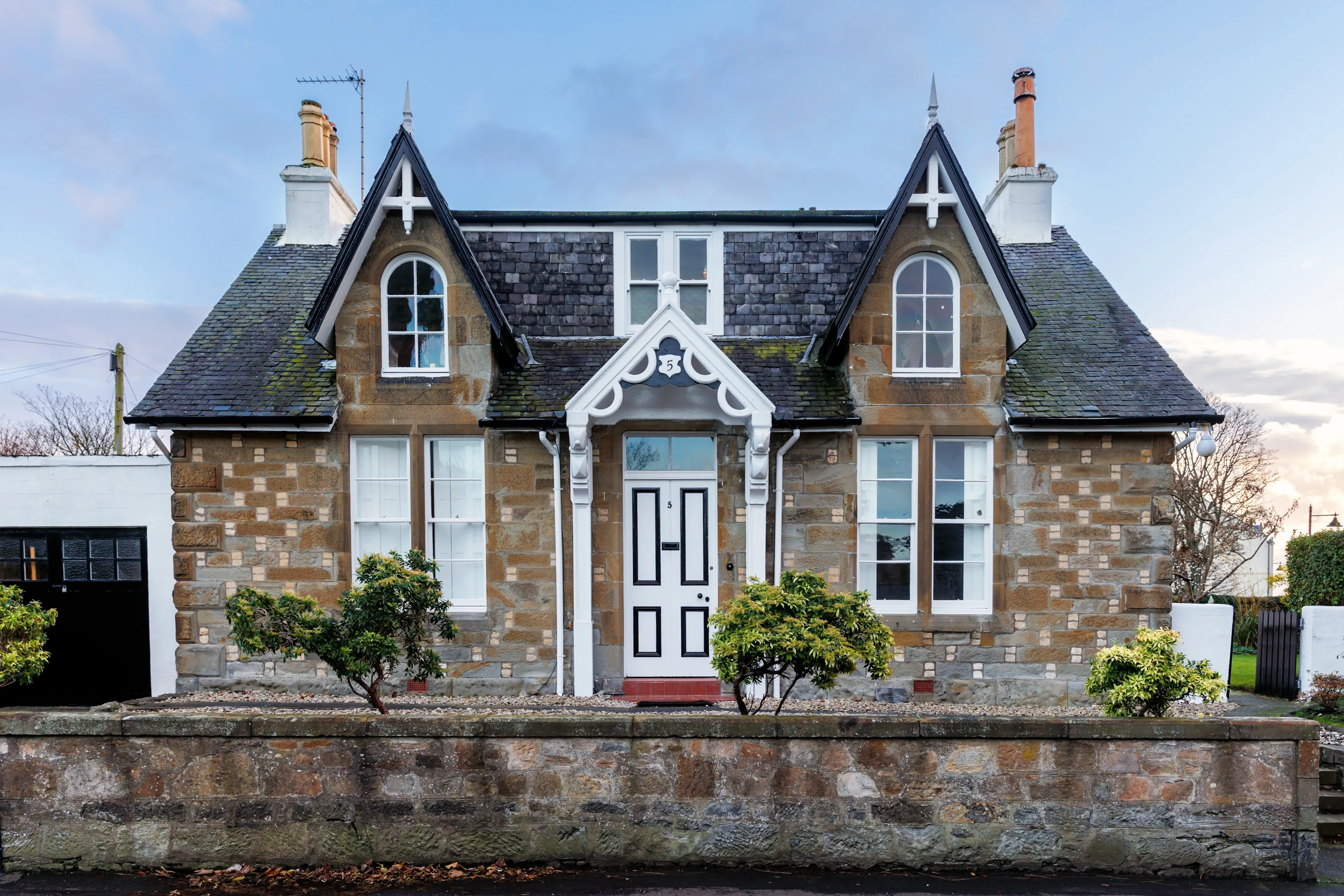 AYR, UNITED KINGDOM - Nov 20, 2021: The Bungalow Ayr Victorian Property in Scotland