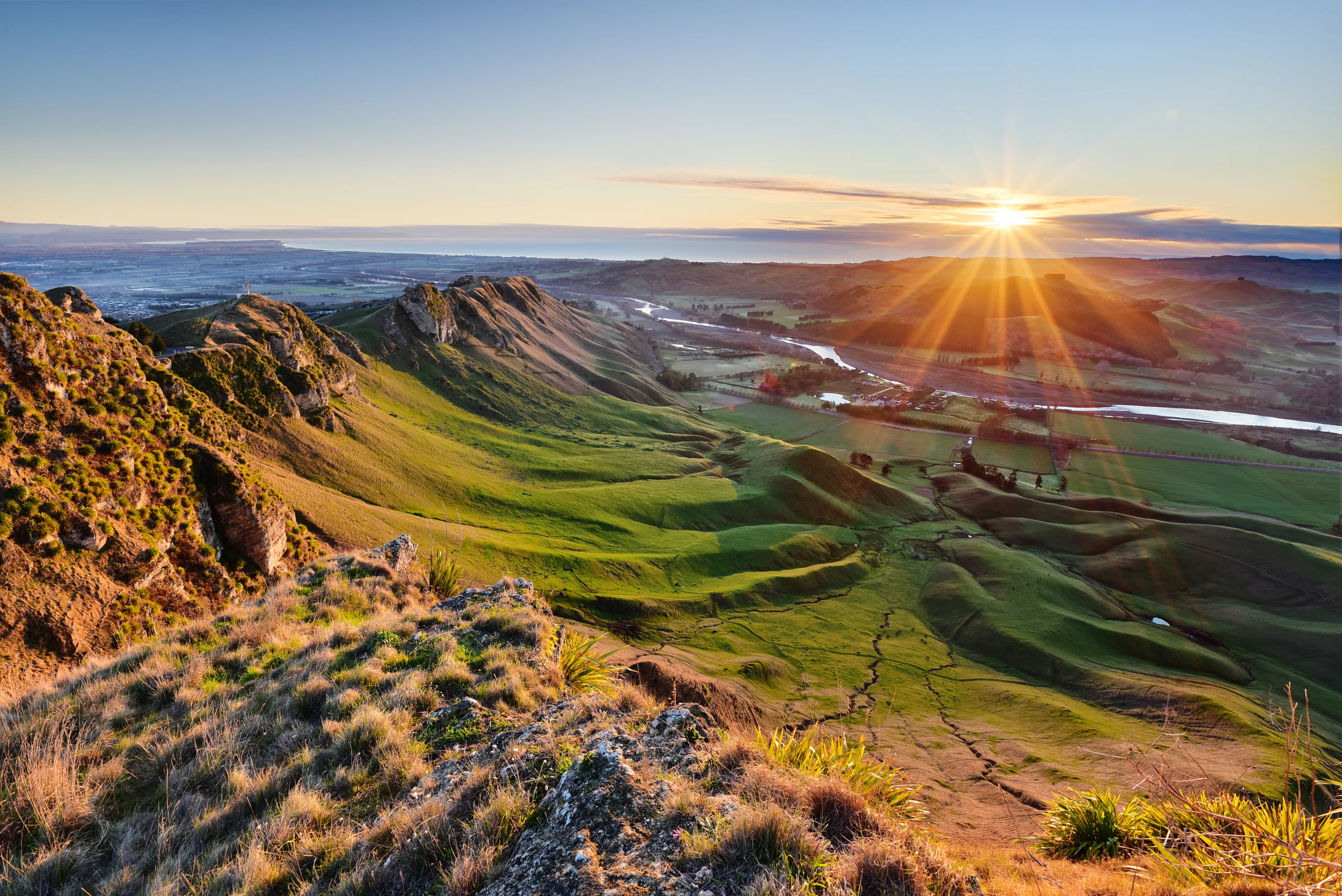 Morning view from Te Mata Peak, Hawke's Bay, New Zealand