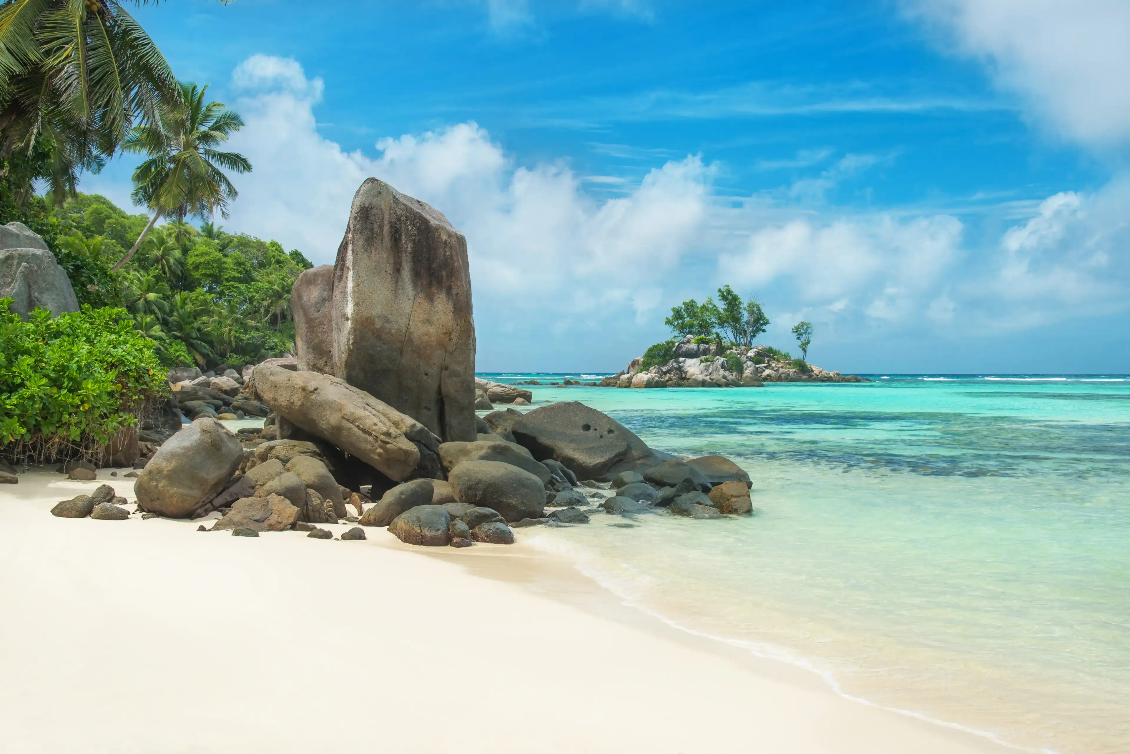 Tropical beach Anse Royale at island Mahe, Seychelles - vacation background Tropical beach Anse Royale at island Mahe, Seychelles - vacation background