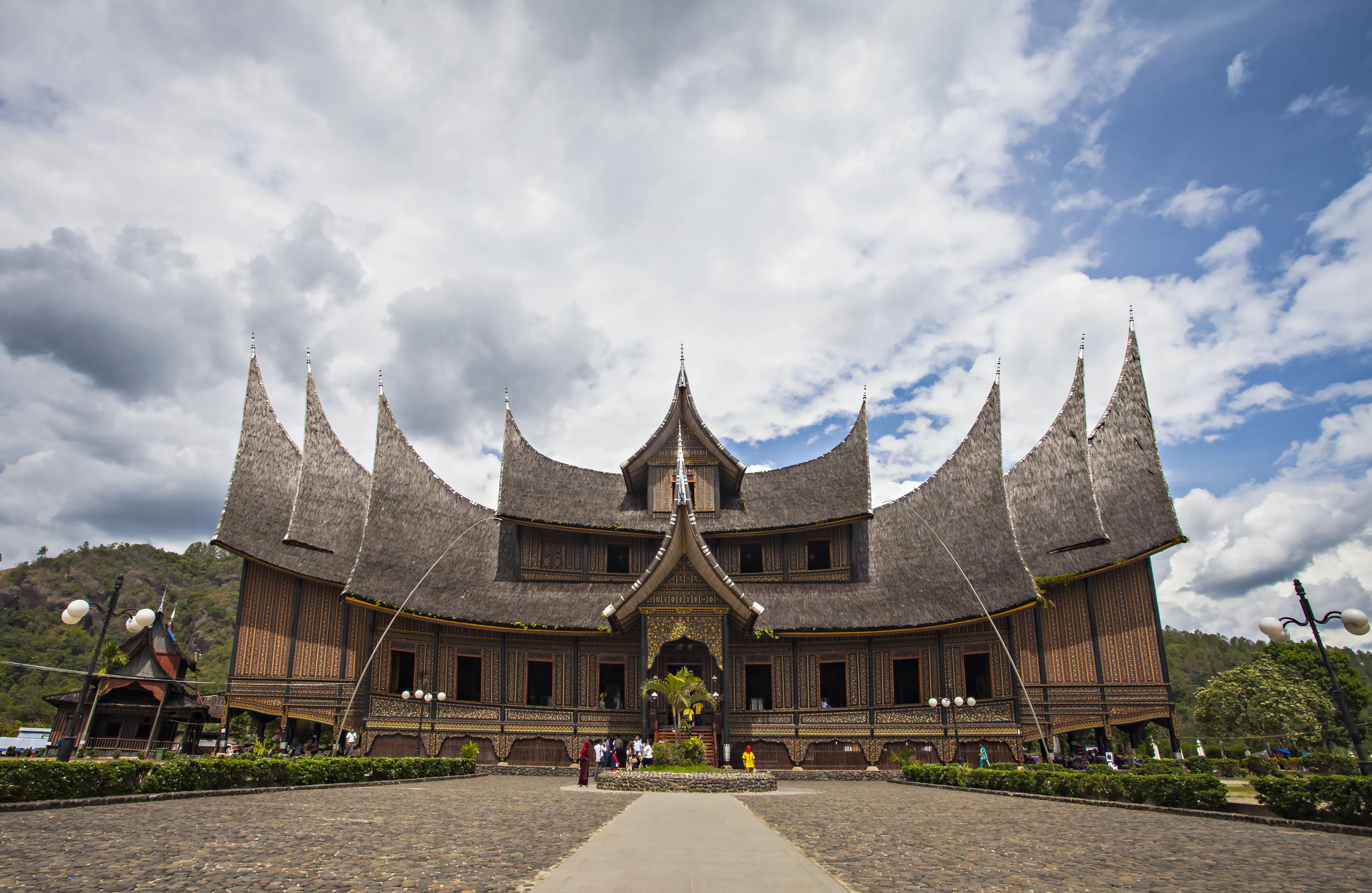 The Famous Istano Baso Pagar Ruyung, a Palace, heritage building with traditional Minangkabau design, a tourist destination in Tanah Datar, West Sumatera, Indonesia