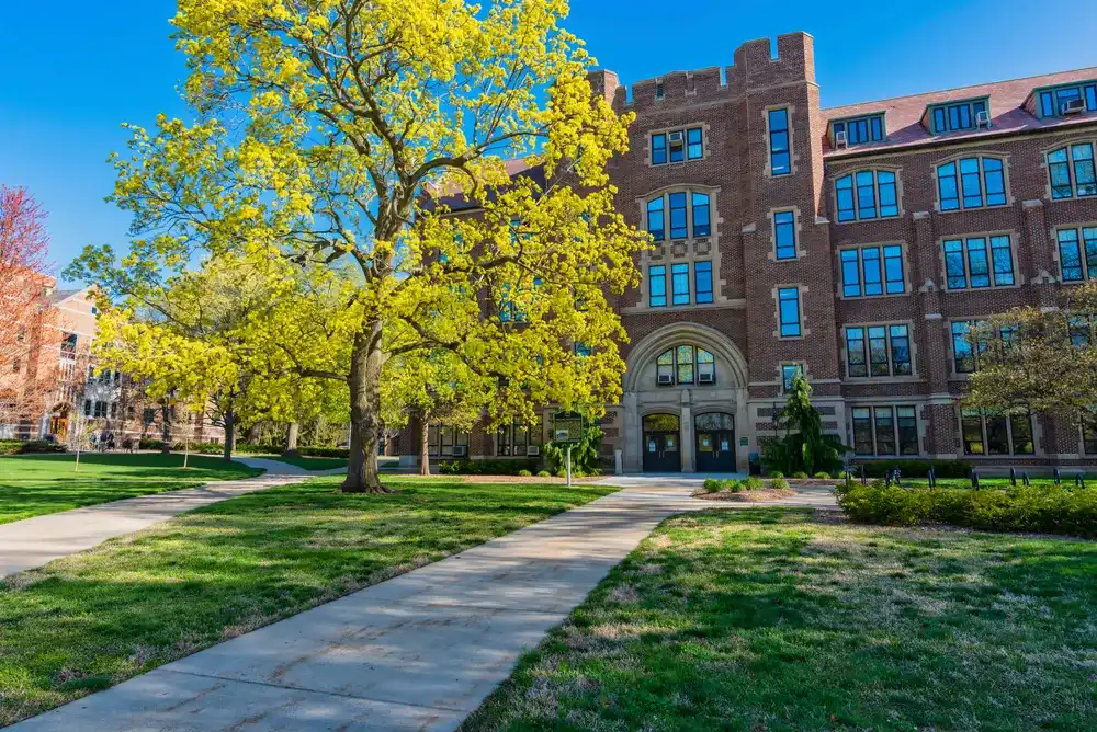 EAST LANSING, MI - APRIL 17th: Human Ecology home of Human Development and Family Studies on the campus of Michigan State University in East Lansing on April 17th, 2021. EAST LANSING, MI - APRIL 17th: Human Ecology home of Human Development and Family Studies on the campus of Michigan State University in East Lansing on April 17th, 2021.