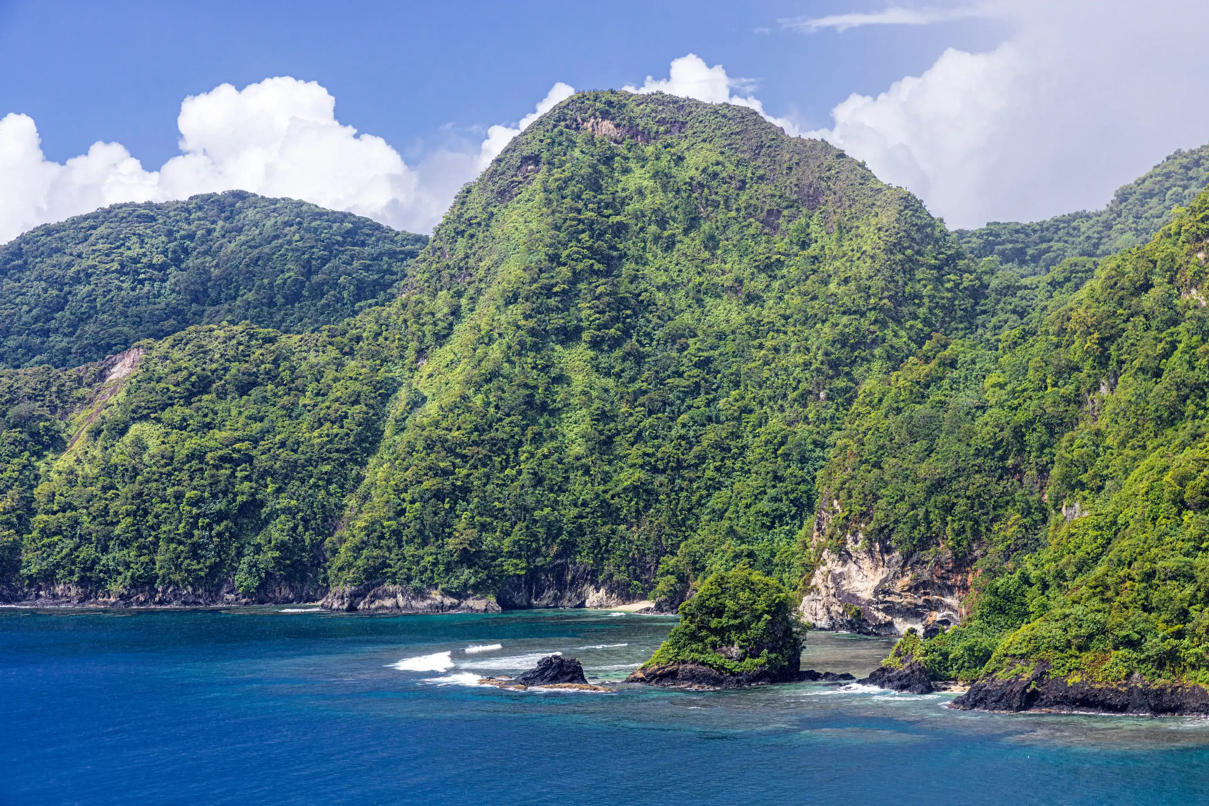 Beautiful landscape view of the National Park of American Samoa on the island of Tutuila. Beautiful landscape view of the National Park of American Samoa on the island of Tutuila.
