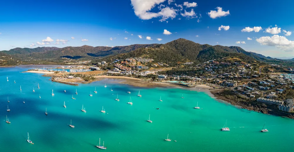 Aerial view of Airlie Beach, Queensland
