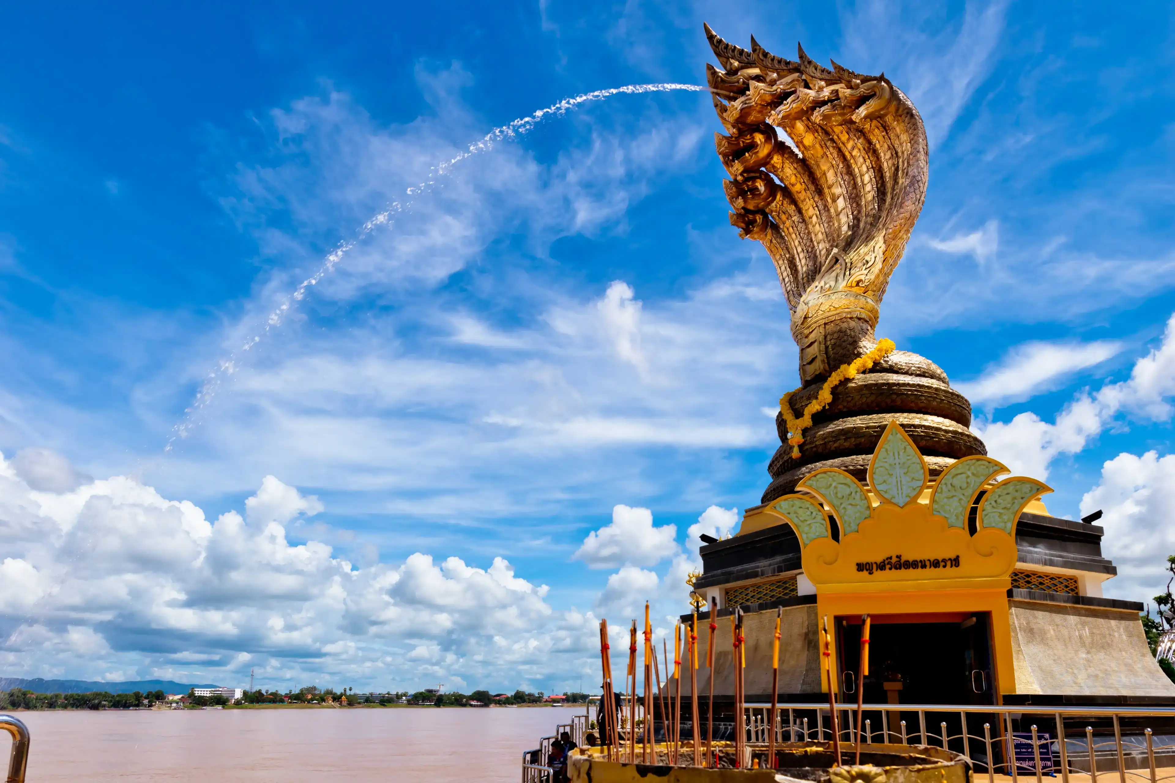 Nakhon phanom,Thailand – September 26,2017  :This is Lan Phanom Naka.It is landmarks along Mekong River ,  Nakhon phanom , Thailand Nakhon phanom,Thailand – September 26,2017  :This is Lan Phanom Naka.It is landmarks along Mekong River ,  Nakhon phanom , Thailand