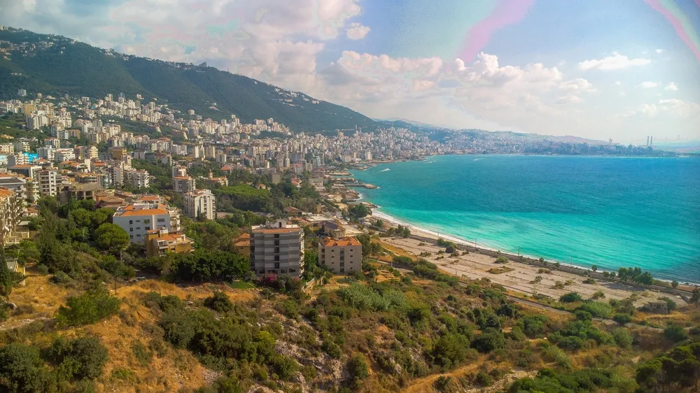 jounieh and beach city on lebanon 
