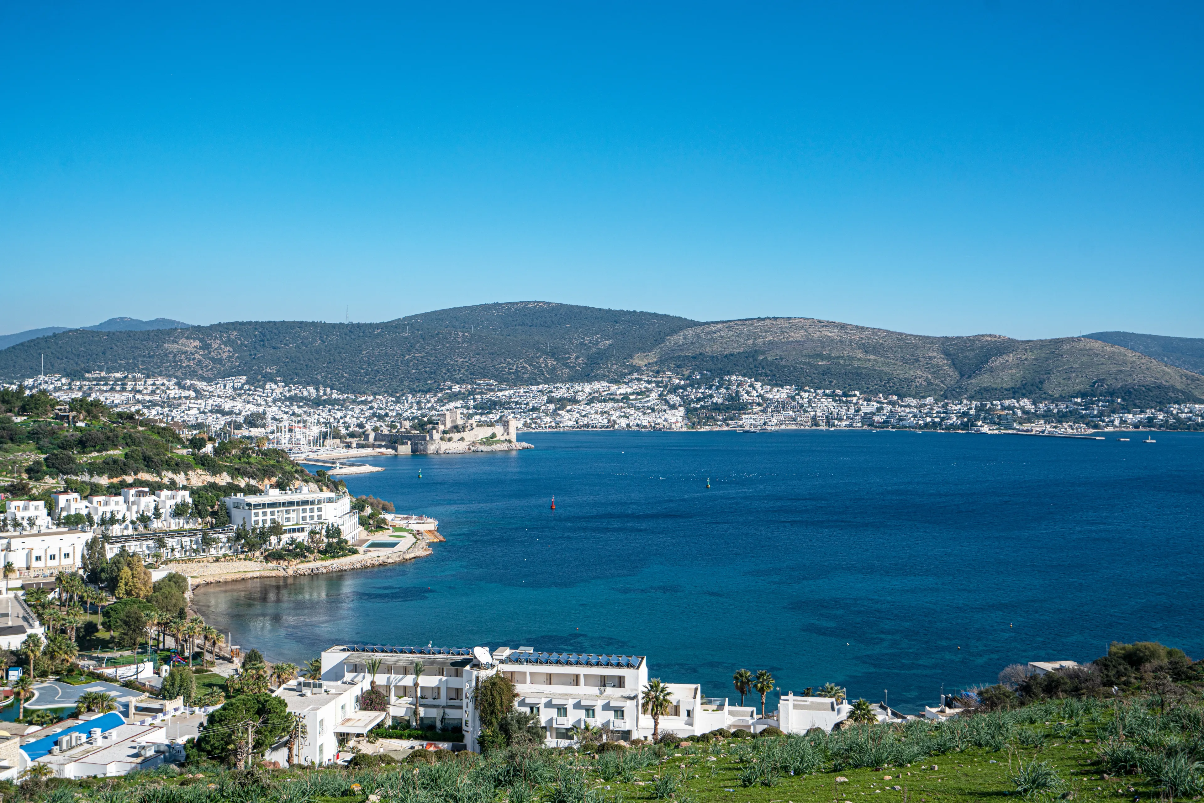 The windmills of Bodrum are a collection of stone buildings that were constructed in the 18th century and were used to grind grain into flour located on the hills between Bodrum and Gumbet,  Yalikavak