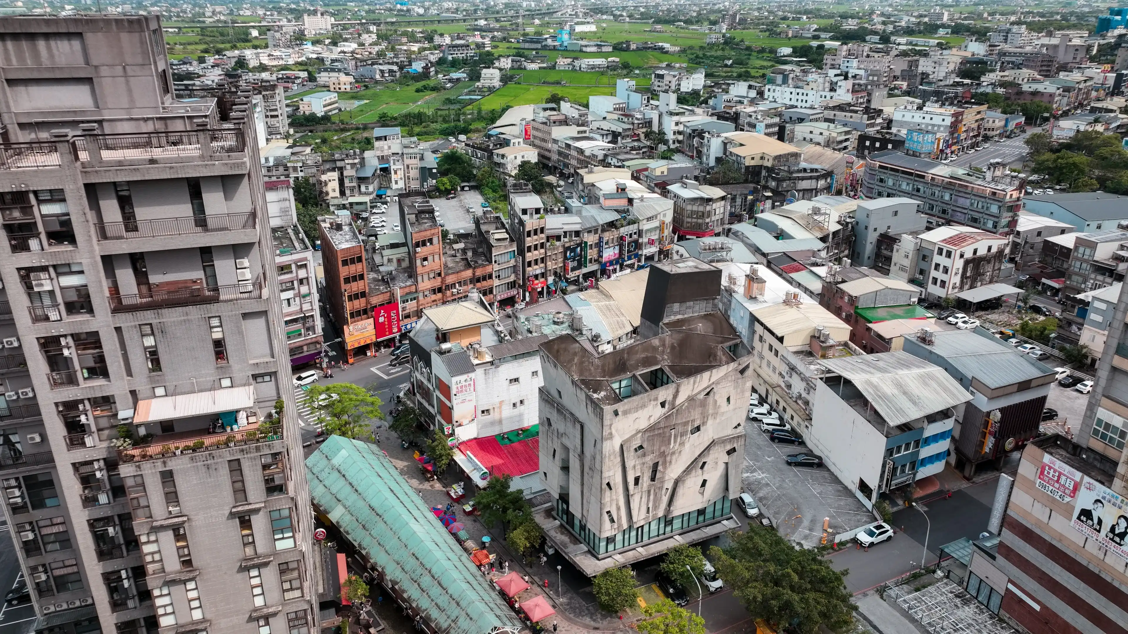 Jiaoxi, Taiwan - September 14, 2024: Aerial view of Jiaoxi City showcasing vibrant urban life and surrounding landscape in Taiwan Jiaoxi, Taiwan - September 14, 2024: Aerial view of Jiaoxi City showcasing vibrant urban life and surrounding landscape in Taiwan