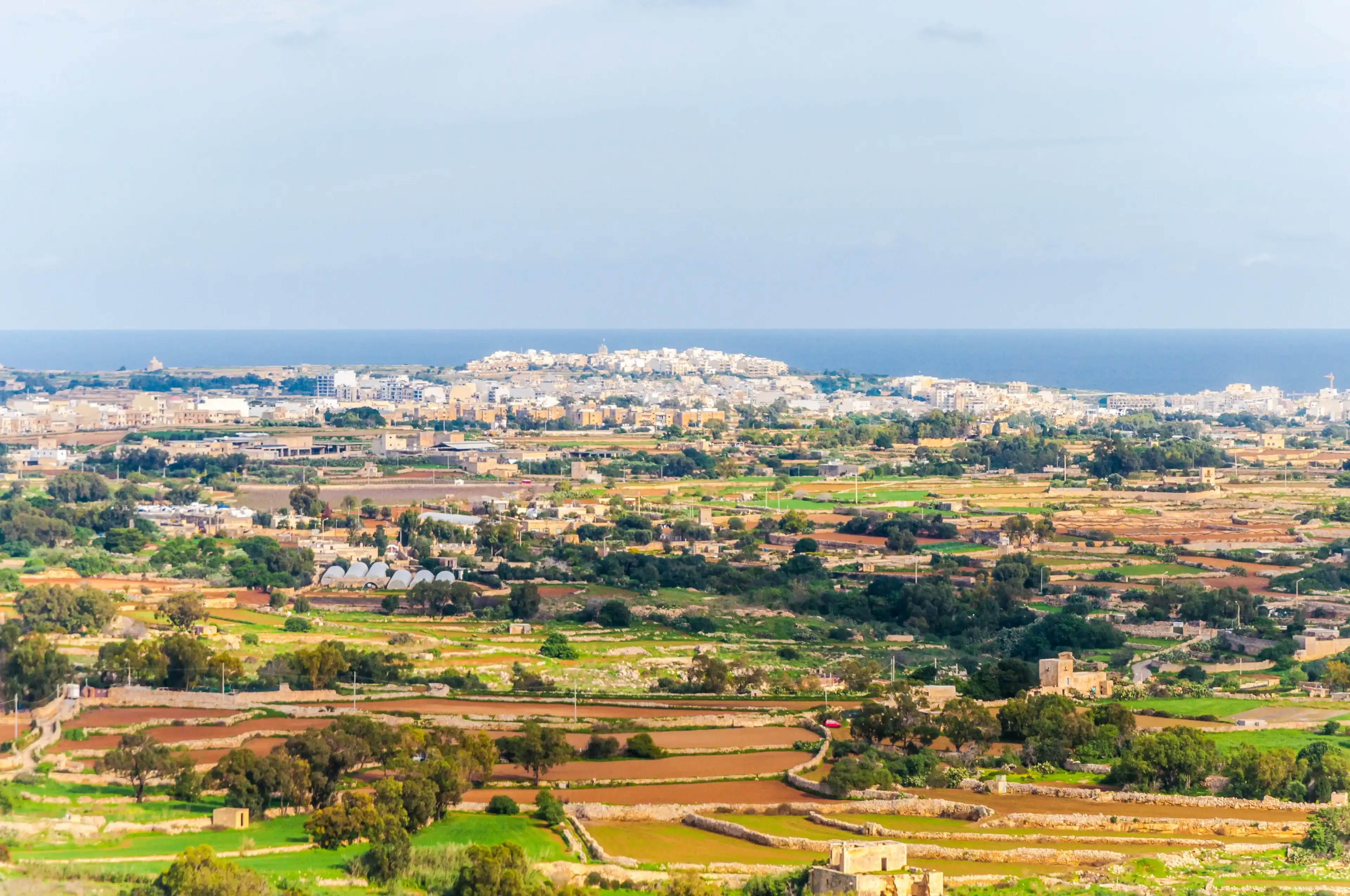 Malta landscape behind international airport Malta landscape behind international airport