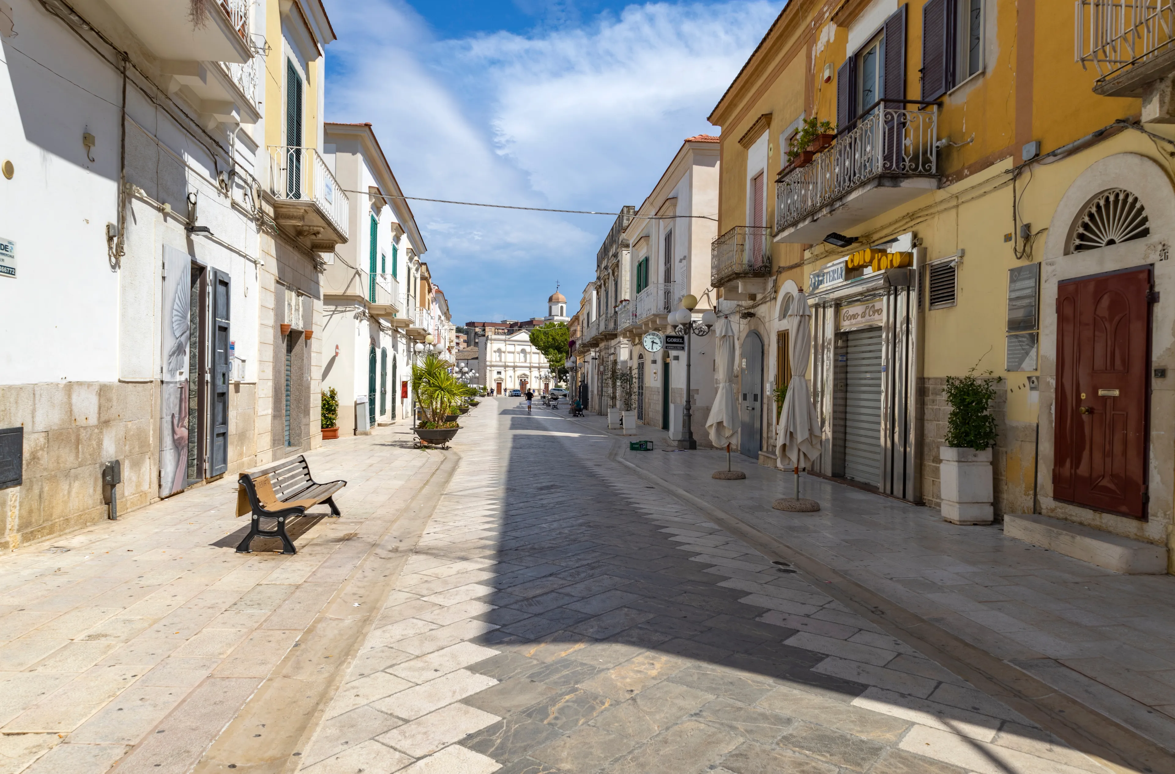 CANOSA DI PUGLIA, ITALY, JULY 7, 2023 - View of historic center of the village of Canosa di Puglia in the province of Barletta-Andria-Trani, Apulia, Italy