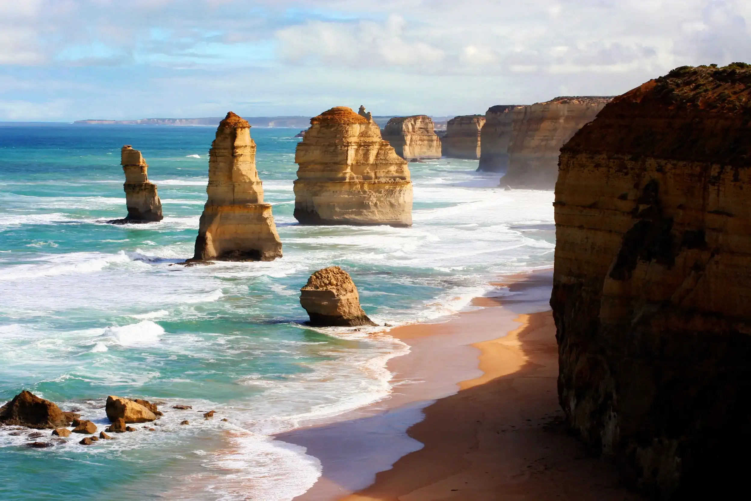 The Twelve Apostles on the Great Ocean Road in Victoria, Australia. The Twelve Apostles on the Great Ocean Road in Victoria, Australia.