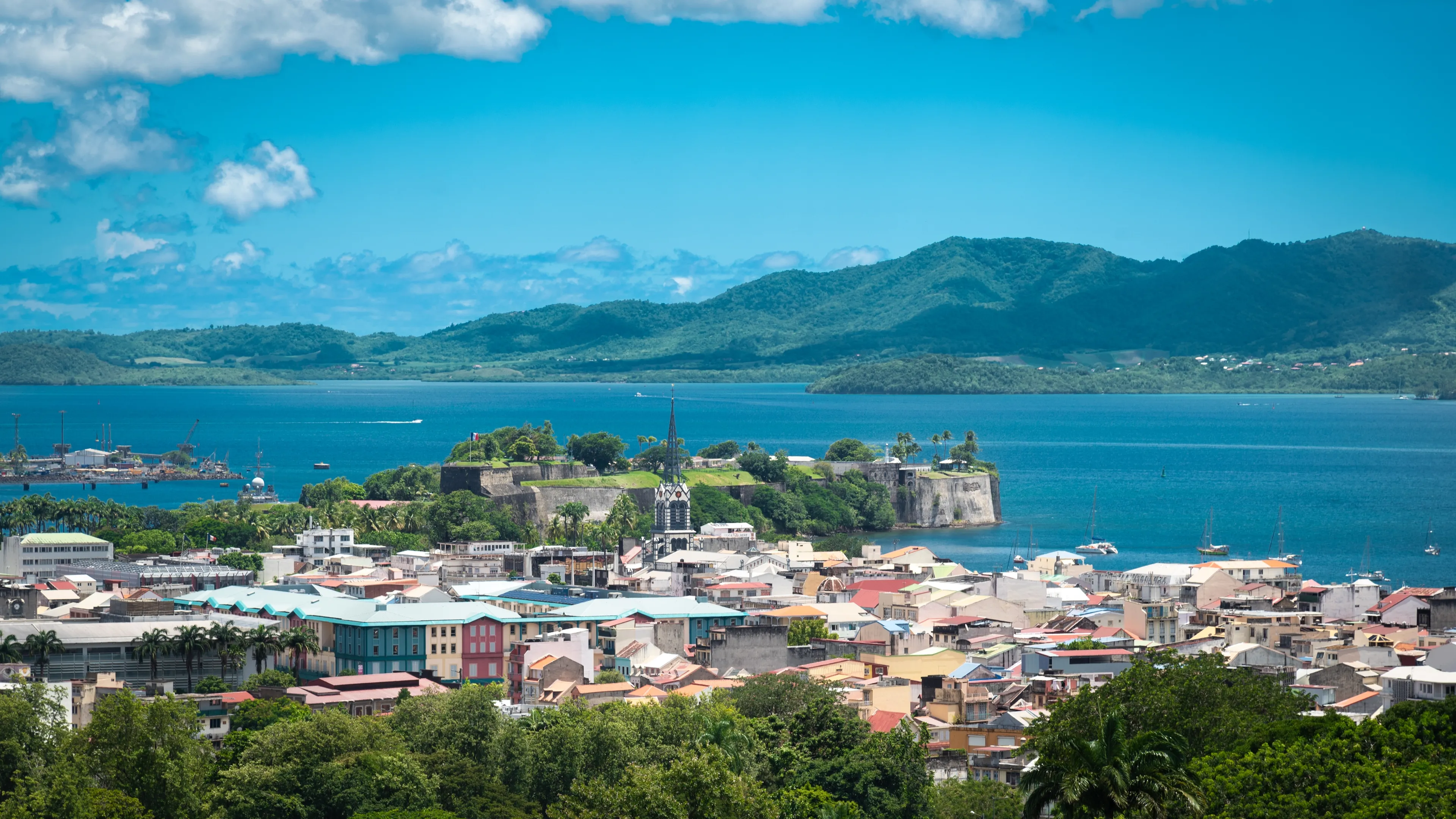 View of Fort-de-France, the capital and main city of Martinique island