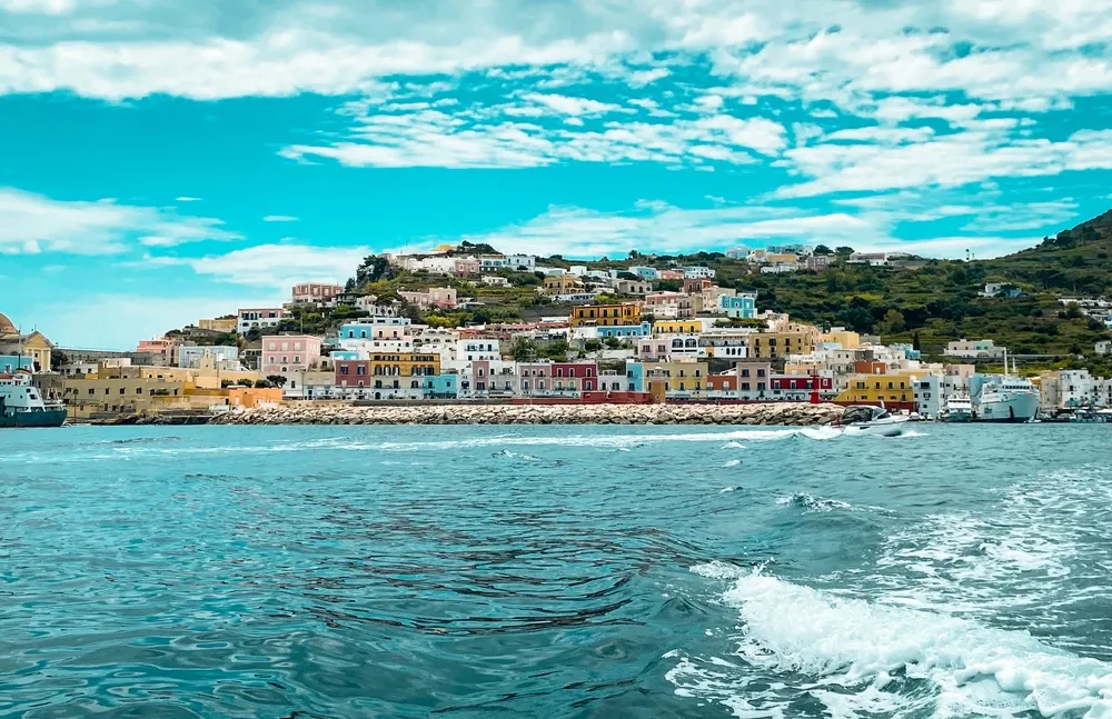 View of the town of Ponza, Italy