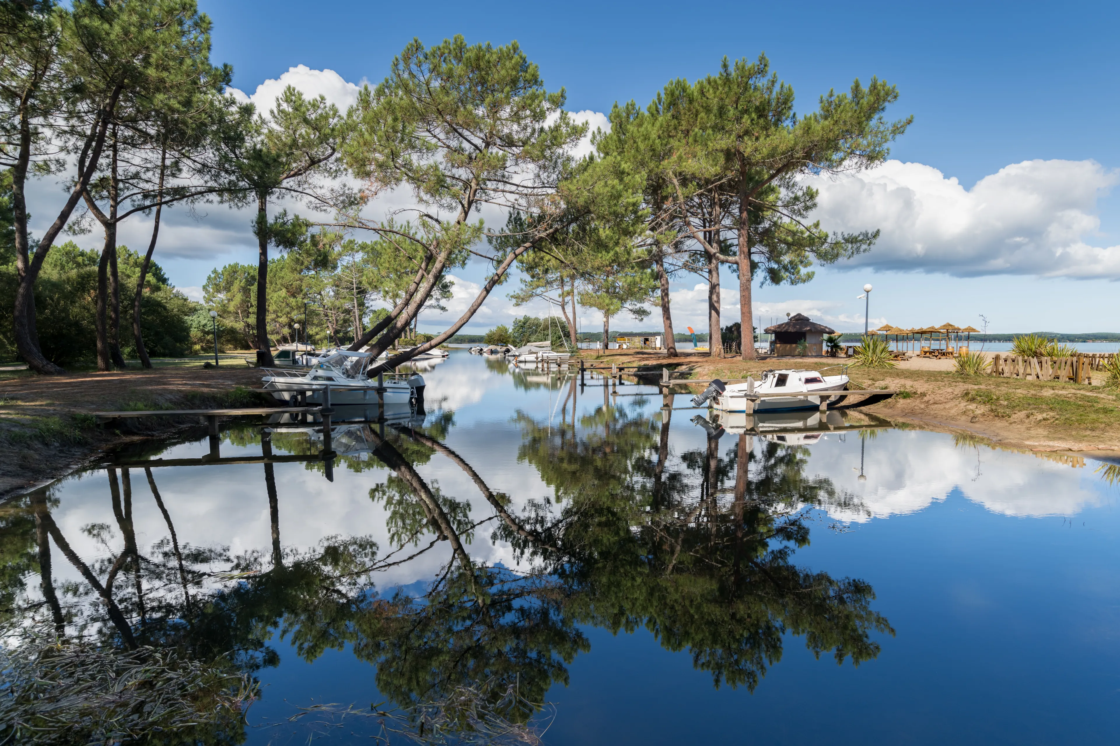 The lake of Biscarrosse in the department of Landes, France