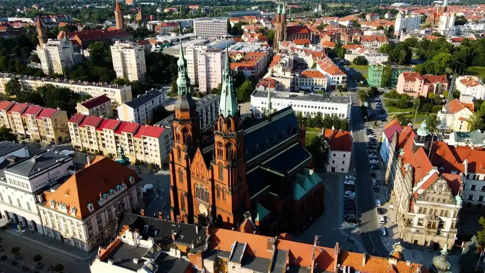 view panorama city architecture ancient Europe Legnica Poland view panorama city architecture ancient Europe Legnica Poland