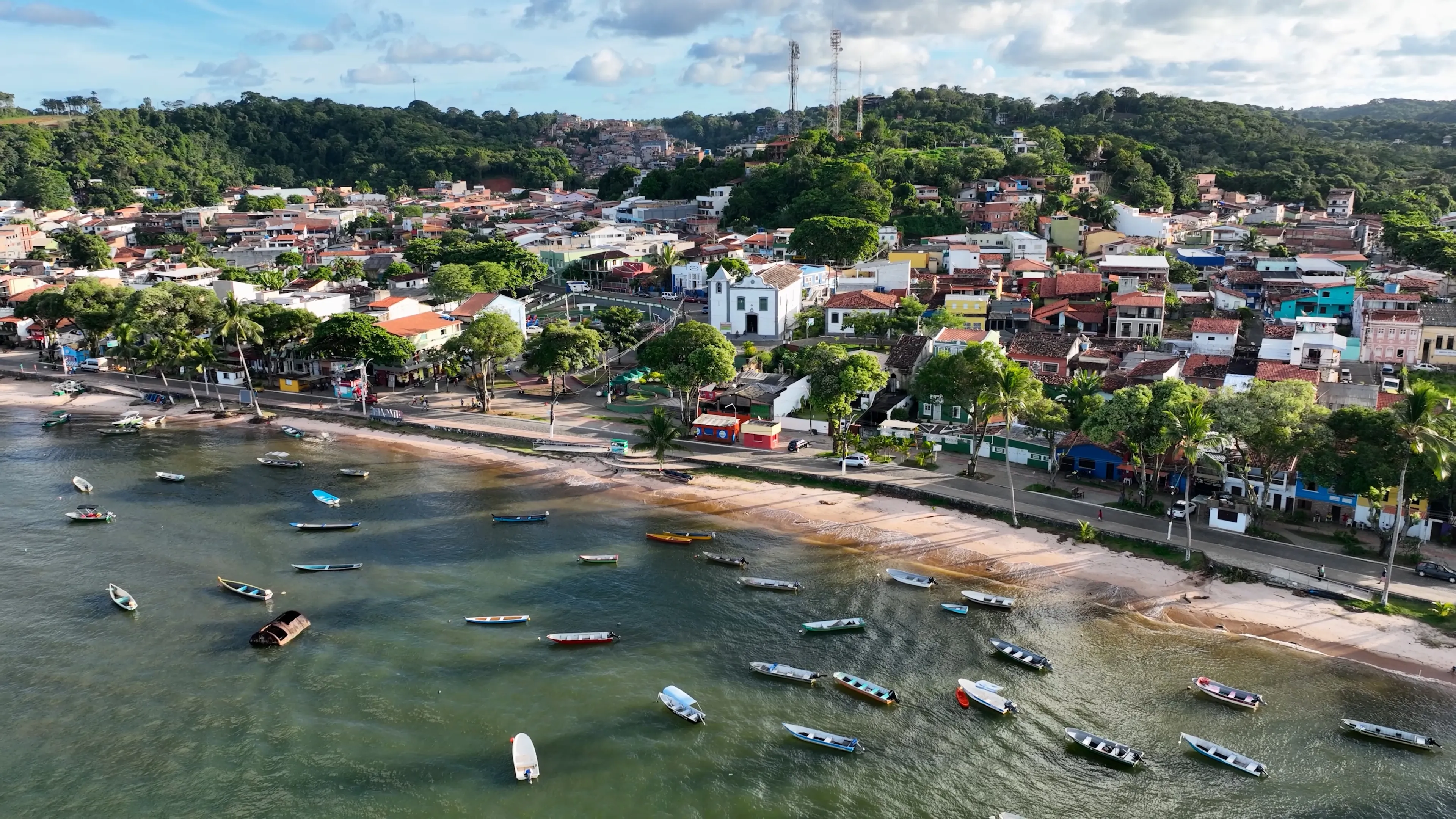 Downtown At Itacare In Bahia Brazil. Tourism Landscape. Nature Background. Travel Scenery. Vacation Destination. Stunning Scene. Downtown At Itacare In Bahia Brazil.