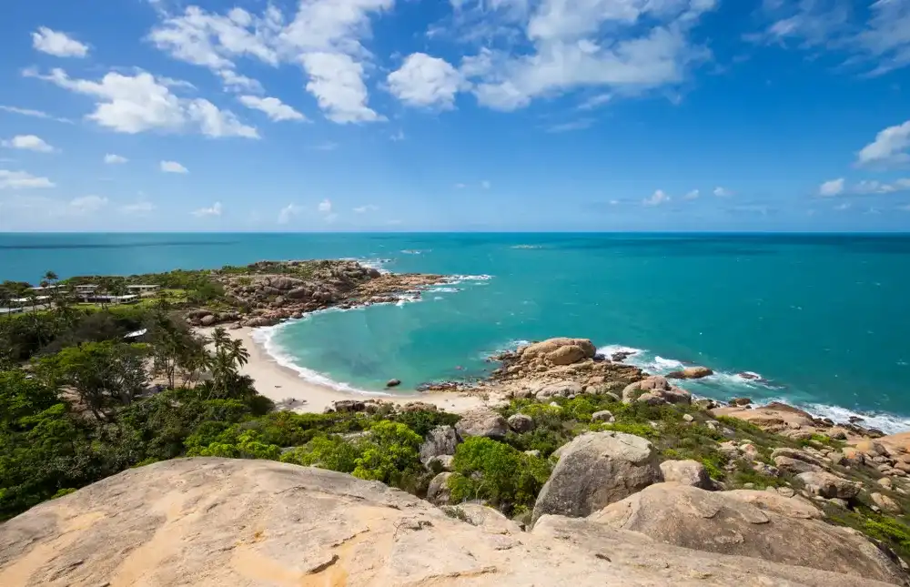 Gorgeous summer day overlooking the blue coral sea from rotary lookout point in Bowen Queensland Australia Gorgeous summer day overlooking the blue coral sea from rotary lookout point in Bowen Queensland Australia