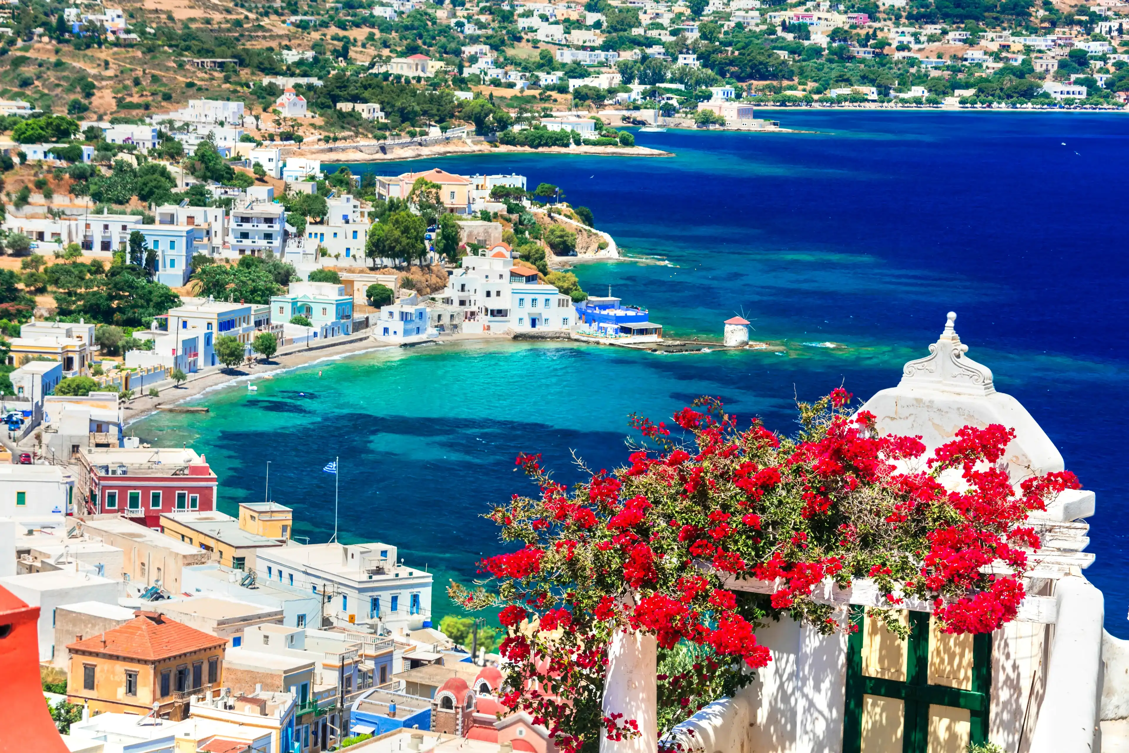 Beautiful traditional Greek island Leros. Dodecanese. view of Agia marina Beautiful traditional Greek island Leros. Dodecanese. view of Agia marina
