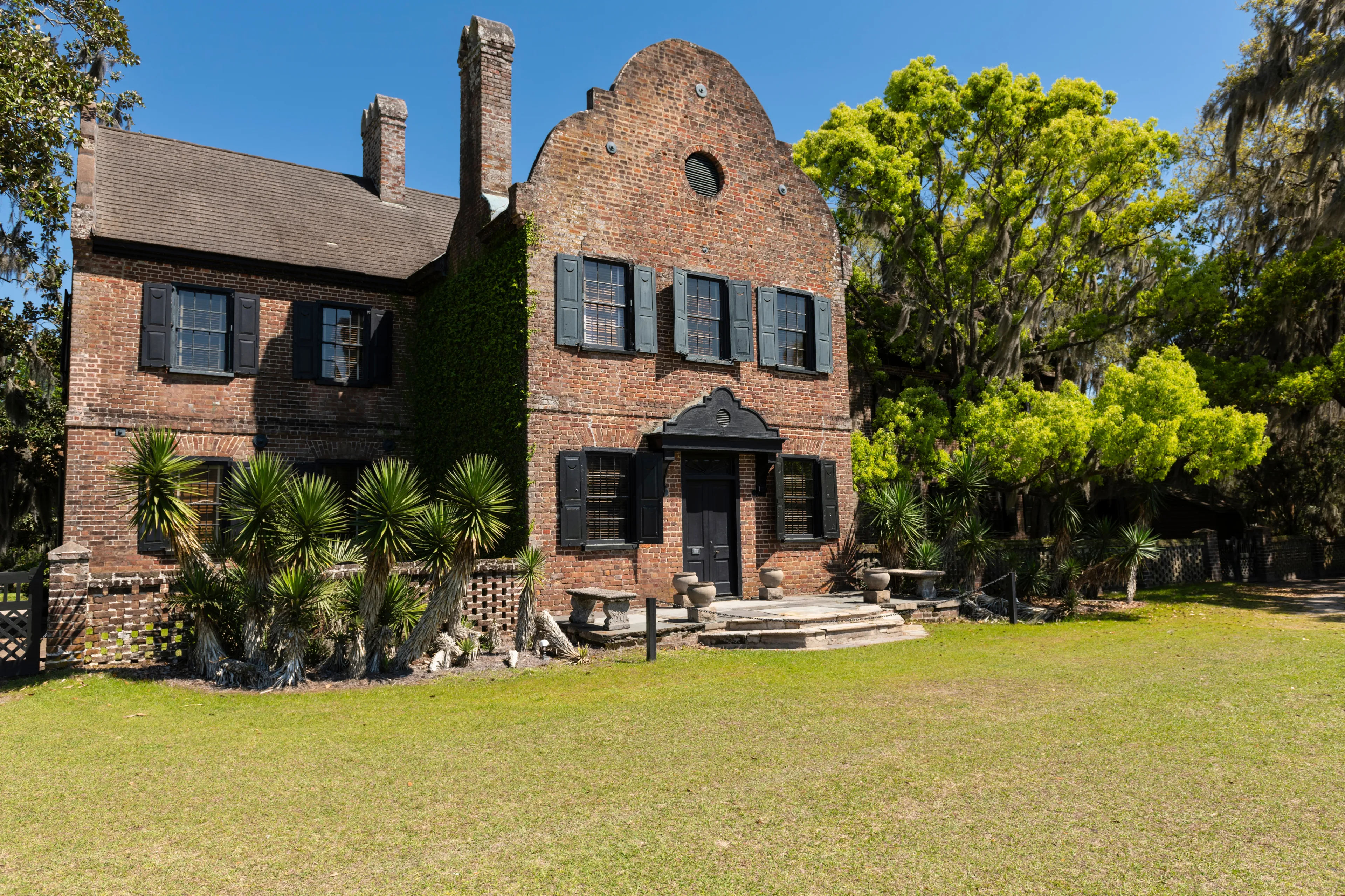 CHARLESTON, SC, USA - March 30, 2024: Main house Middleton Place is a plantation in Dorchester County, directly across the Ashley River from North Charleston, in the U.S. state of South Carolina.