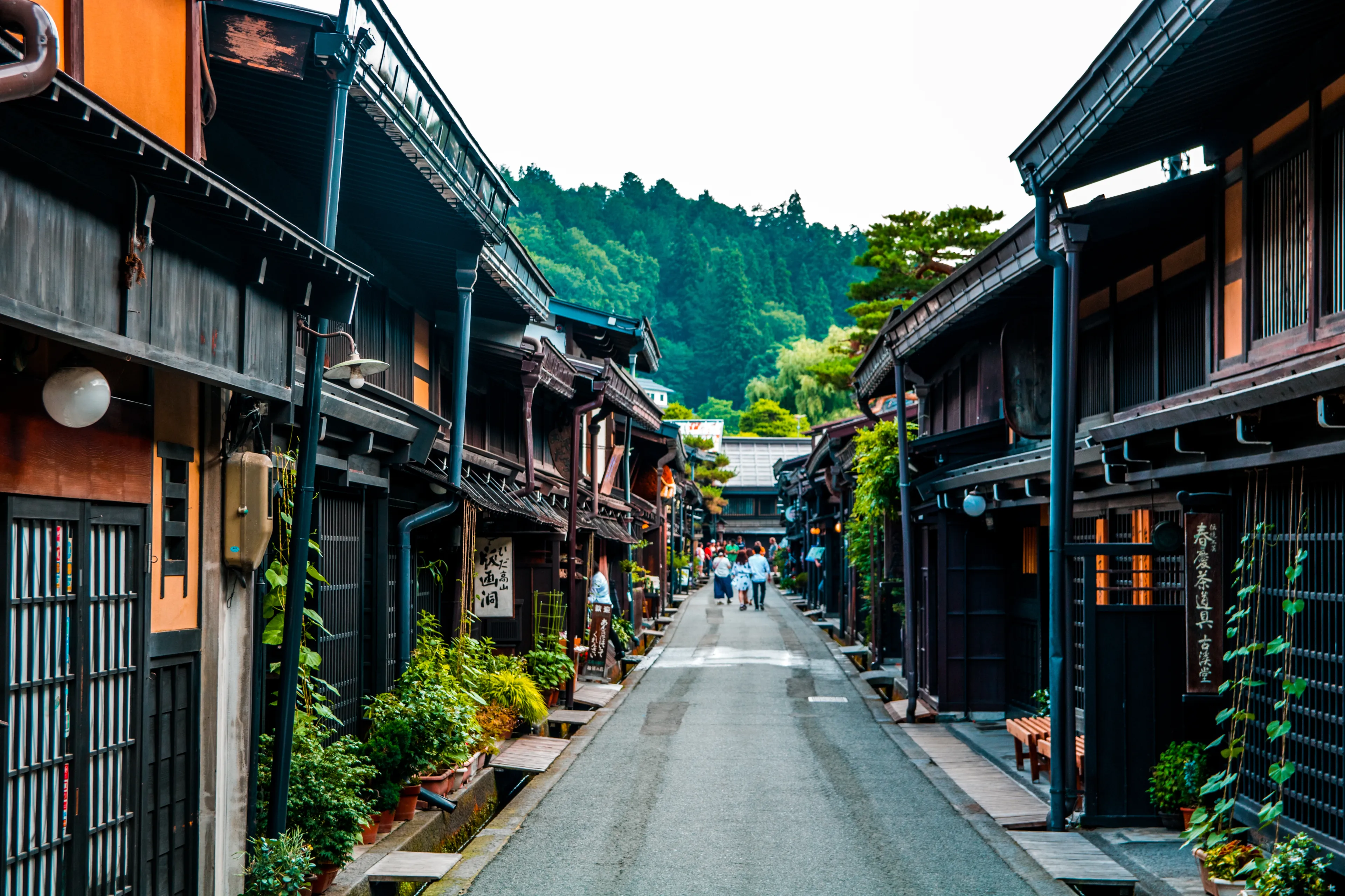 Takayama, Japan - July 11, 2017: Takayama Old Town, Sanmachi Suji