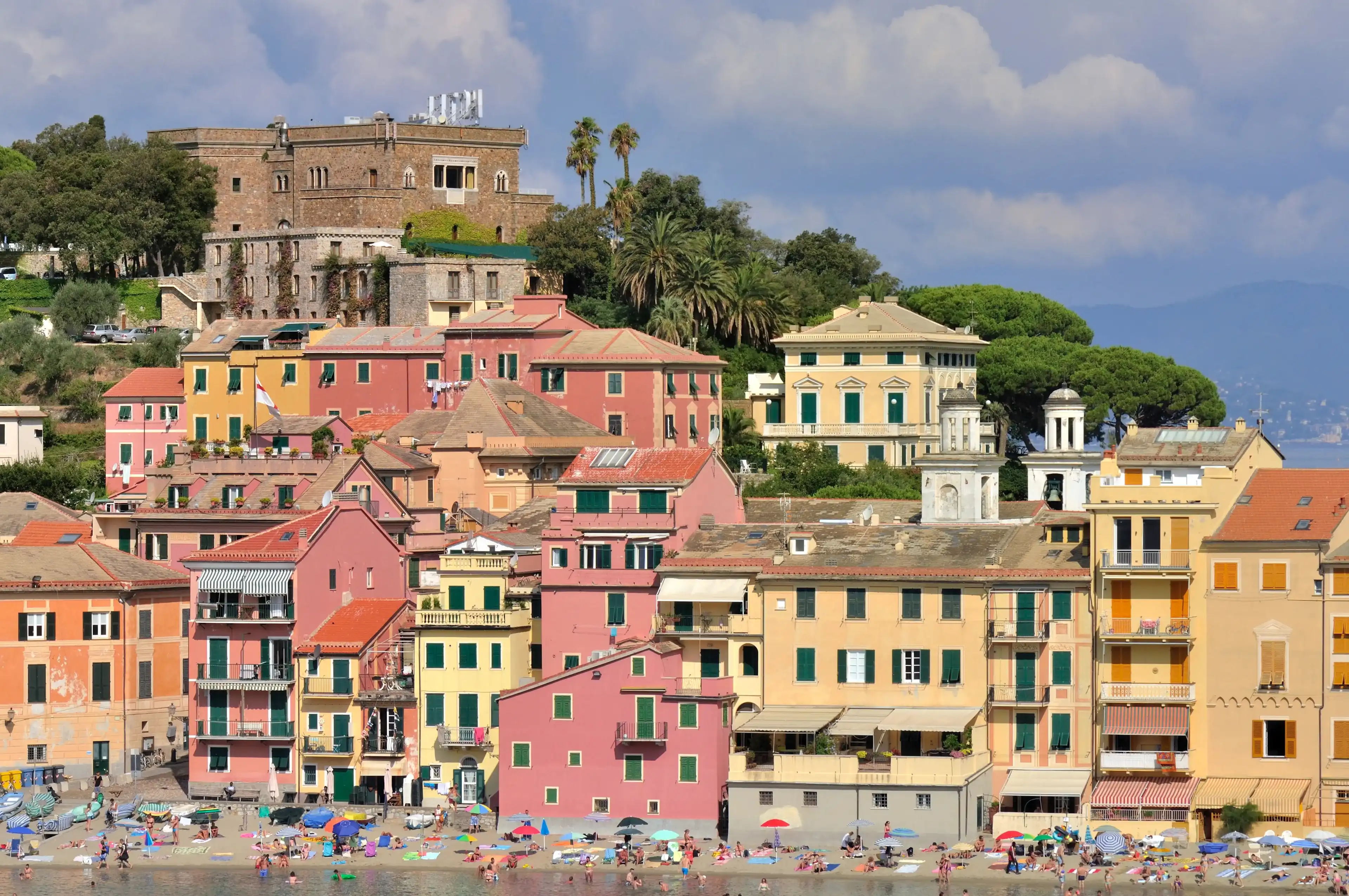 seaside tow with colorful buildings in sestri Levante - Italy seaside tow with colorful buildings in sestri Levante - Italy