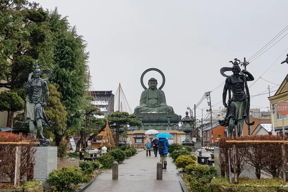 TAKAOKA, JAPAN - Jan 28, 2019 : Takaoka Daibutsu Is One Of The Three Great Image Of Buddha In Japan. Big Buddha In Toyama Prefecture, Japan. 