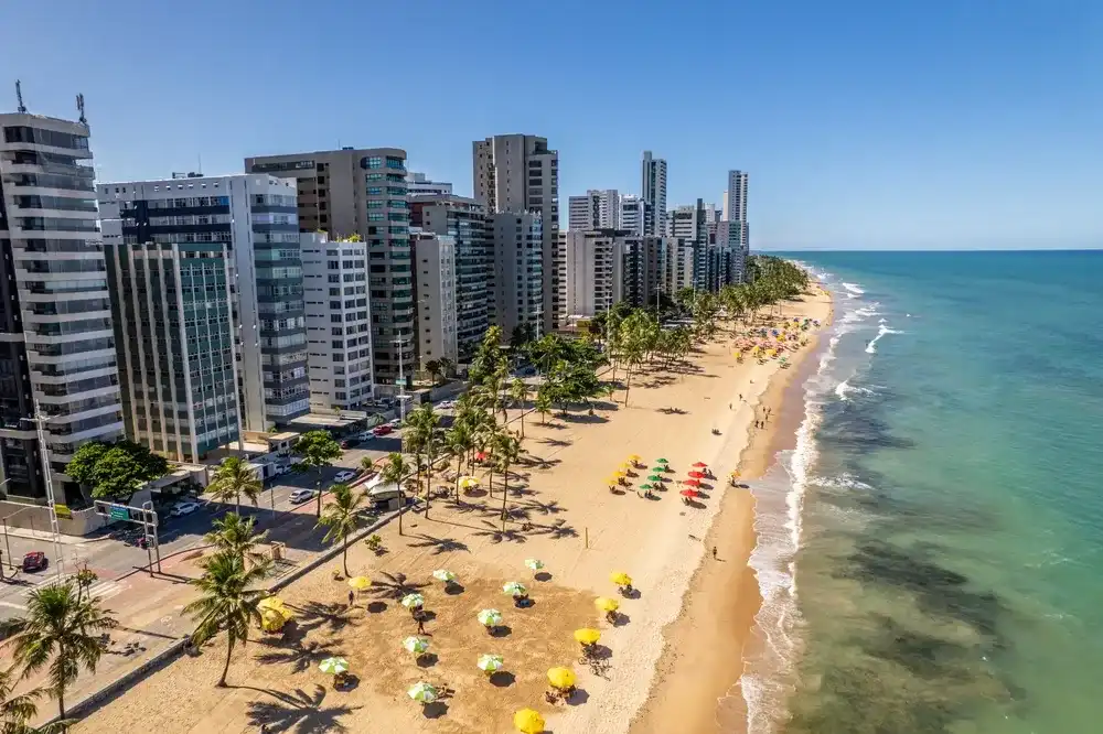 Aerial view of "Boa Viagem" beach in Recife, capital of Pernambuco, Brazil. Aerial view of "Boa Viagem" beach in Recife, capital of Pernambuco, Brazil.