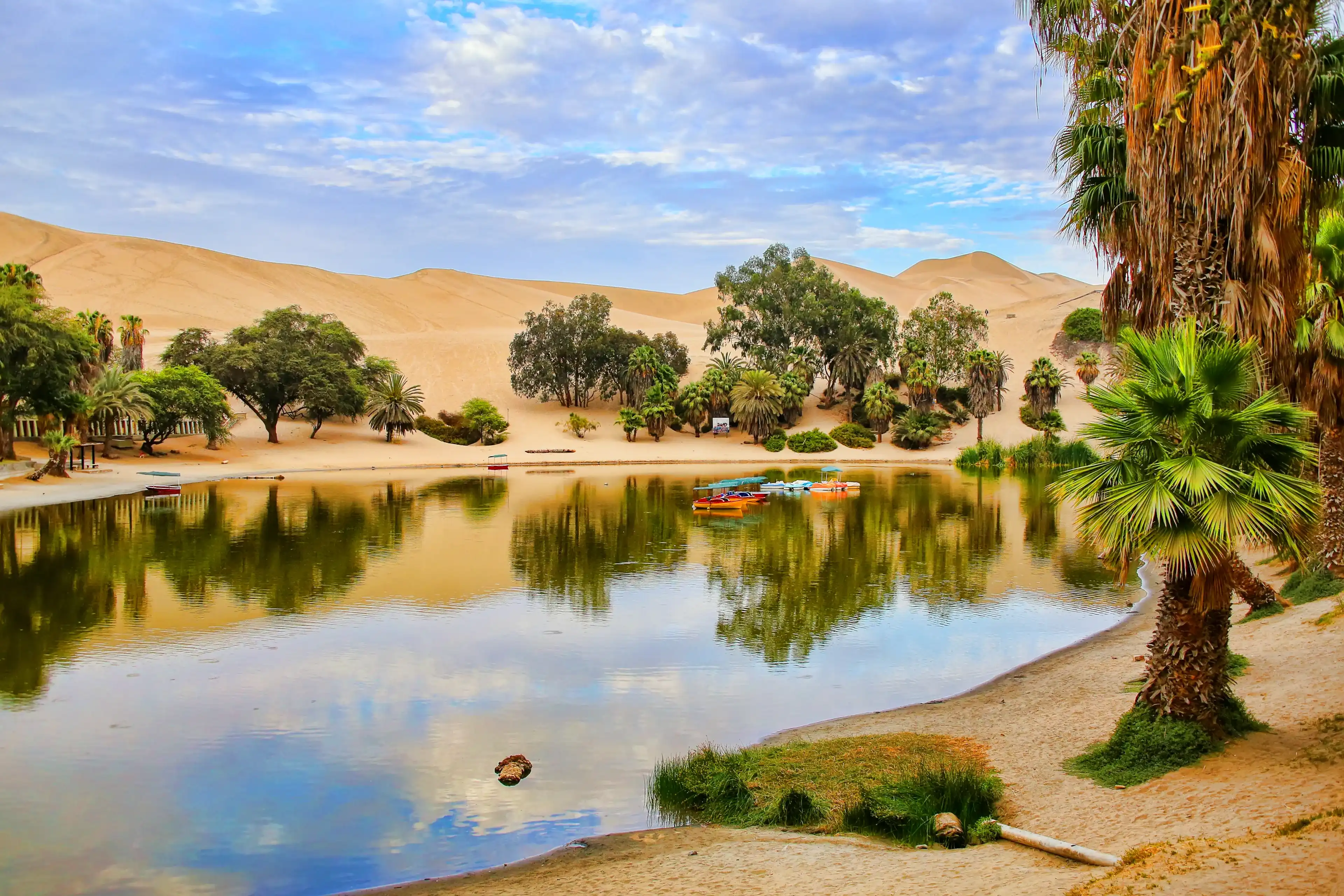 Oasis of Huacachina in the morning, Ica region, Peru. Oasis of Huacachina in the morning, Ica region, Peru.