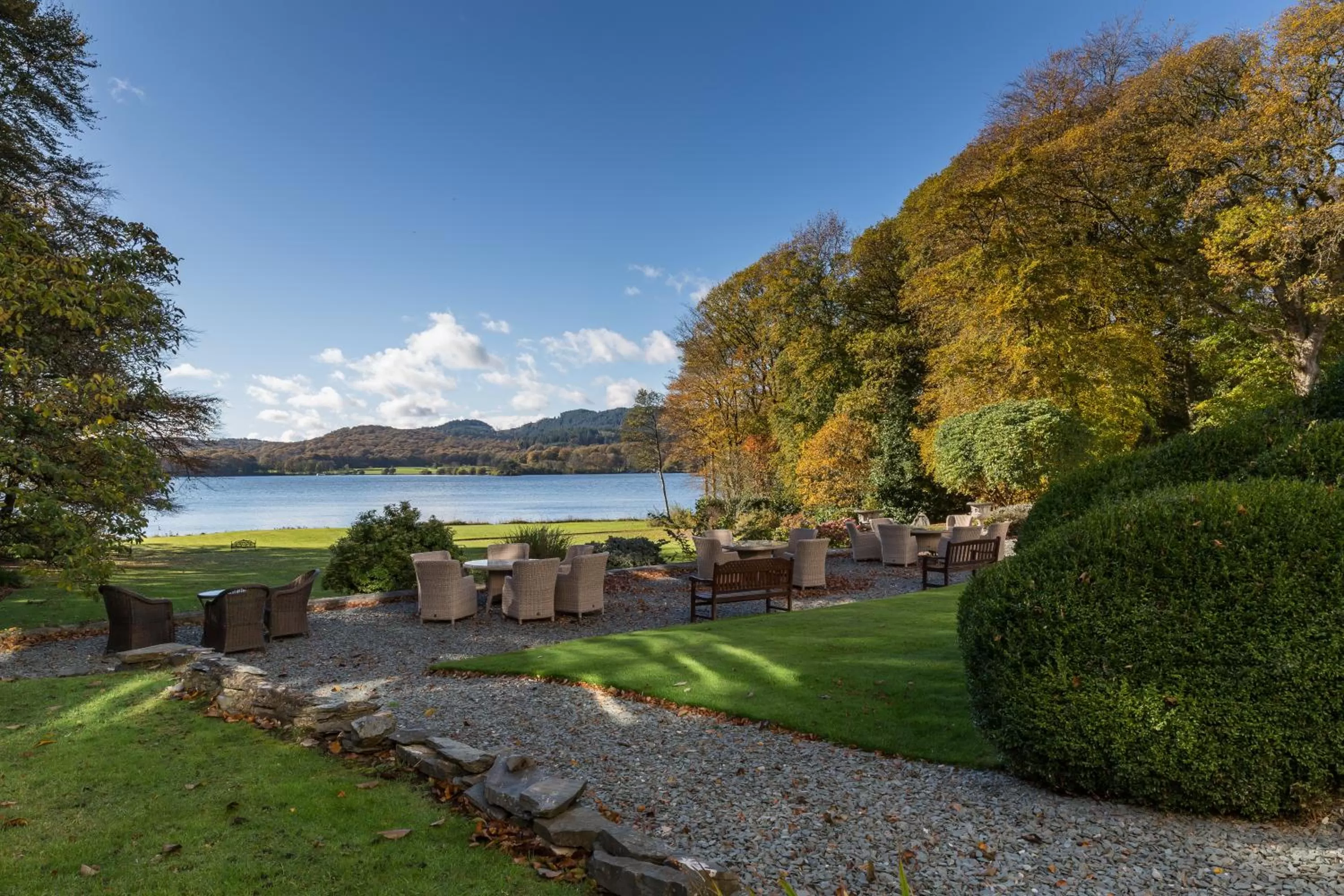Balcony/Terrace in Storrs Hall Hotel on the shore of Lake Windermere