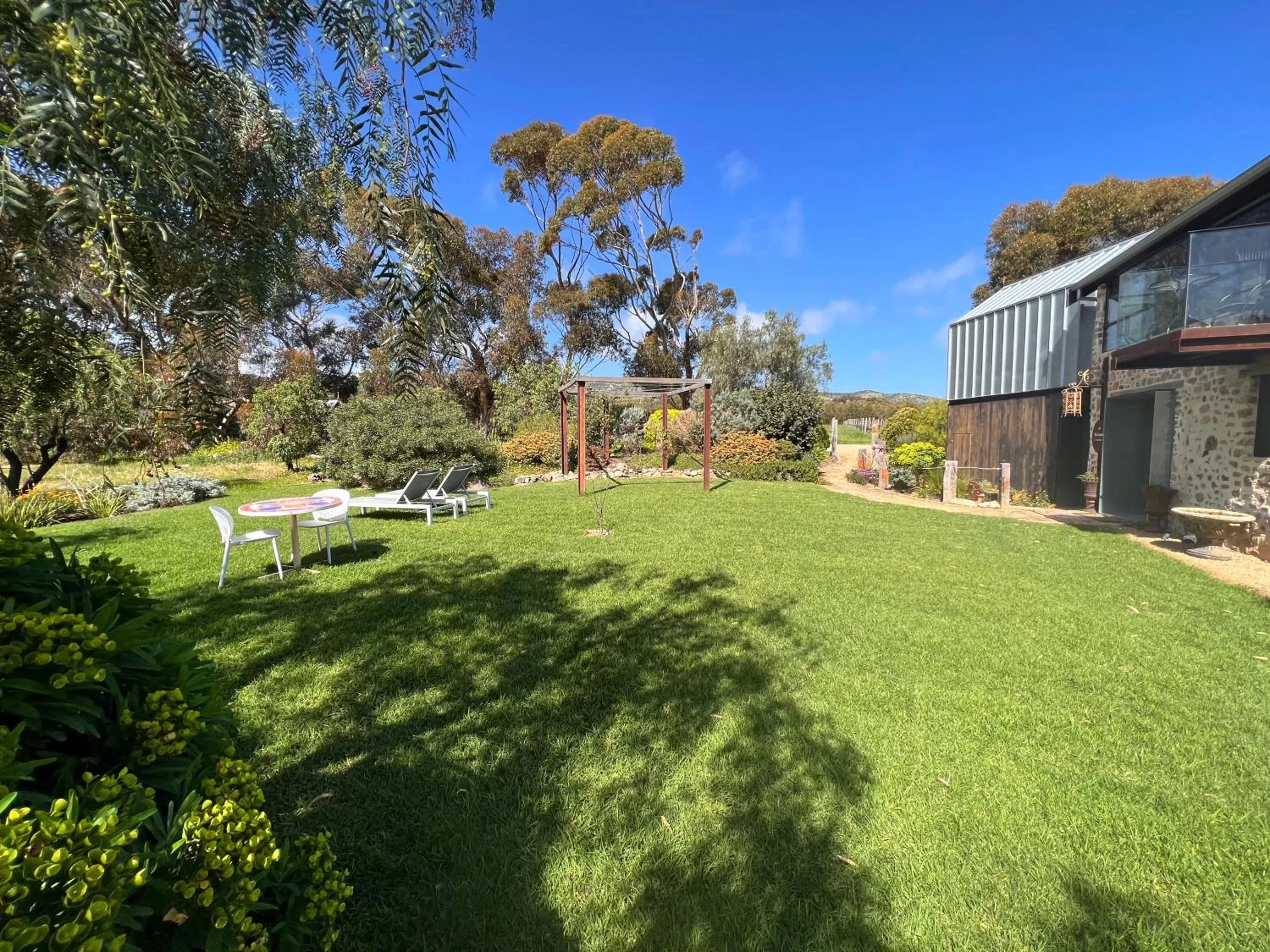 Garden view in The Old Chaff Mill Organic Vineyard Retreat