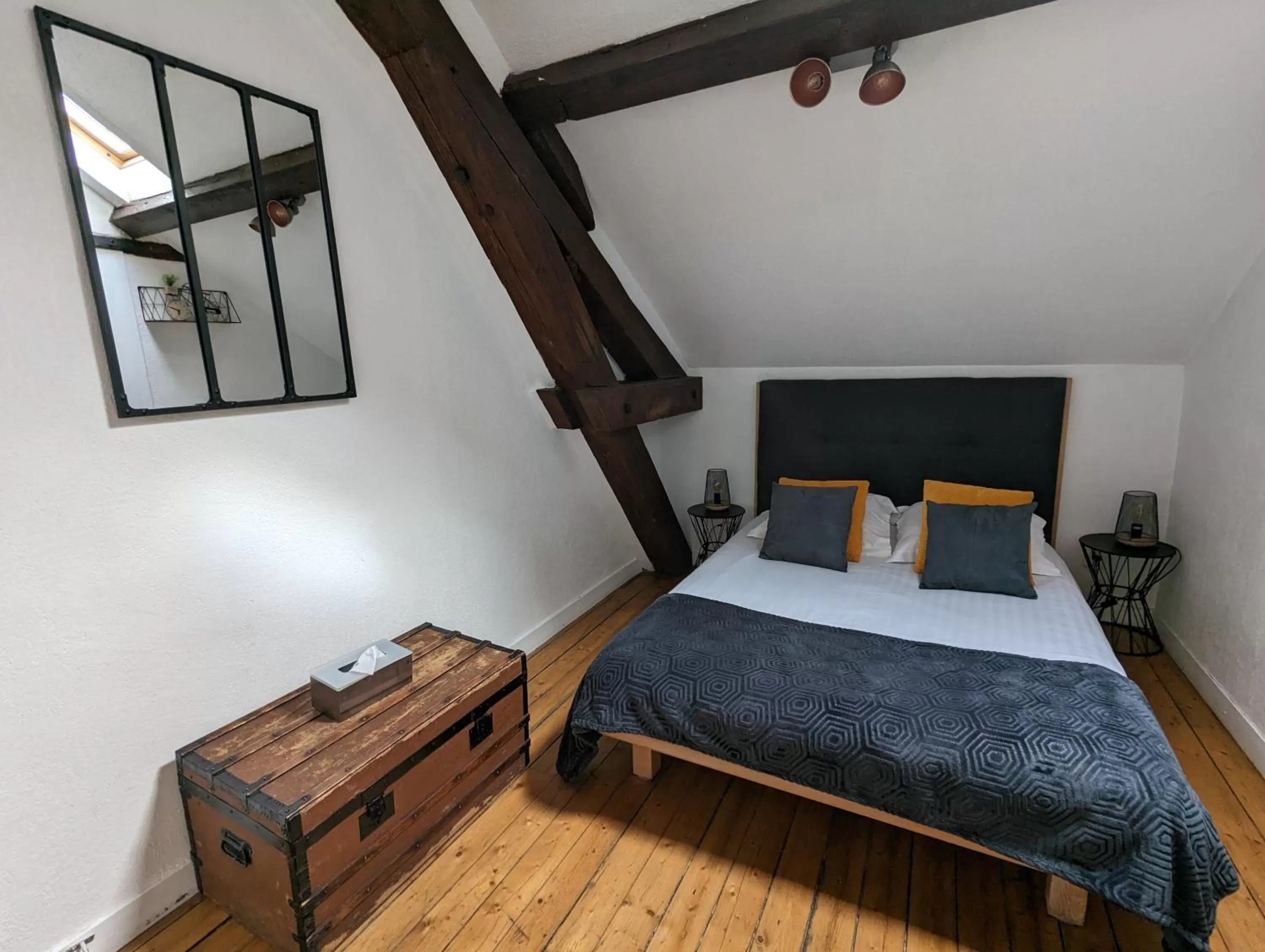 Photo of the whole room, Bed in Logis Hotel La Tourelle du Beffroi