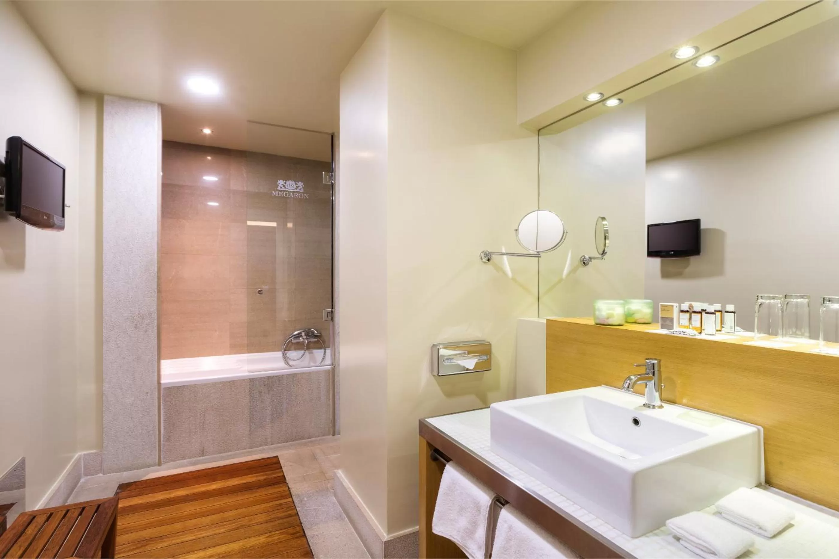 Bathroom in GDM Megaron, Historical Monument Hotel